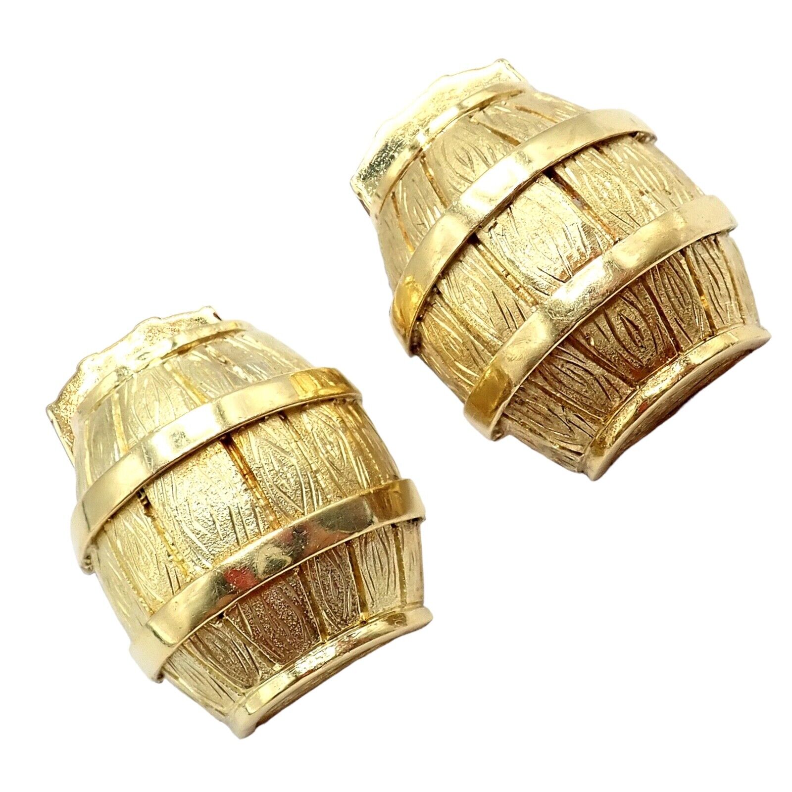 Vintage Cartier 18k Yellow Gold Barrel Cufflinks - Authentic 1970s Luxury Men's Jewelry for Formal Wear & Special Occasions