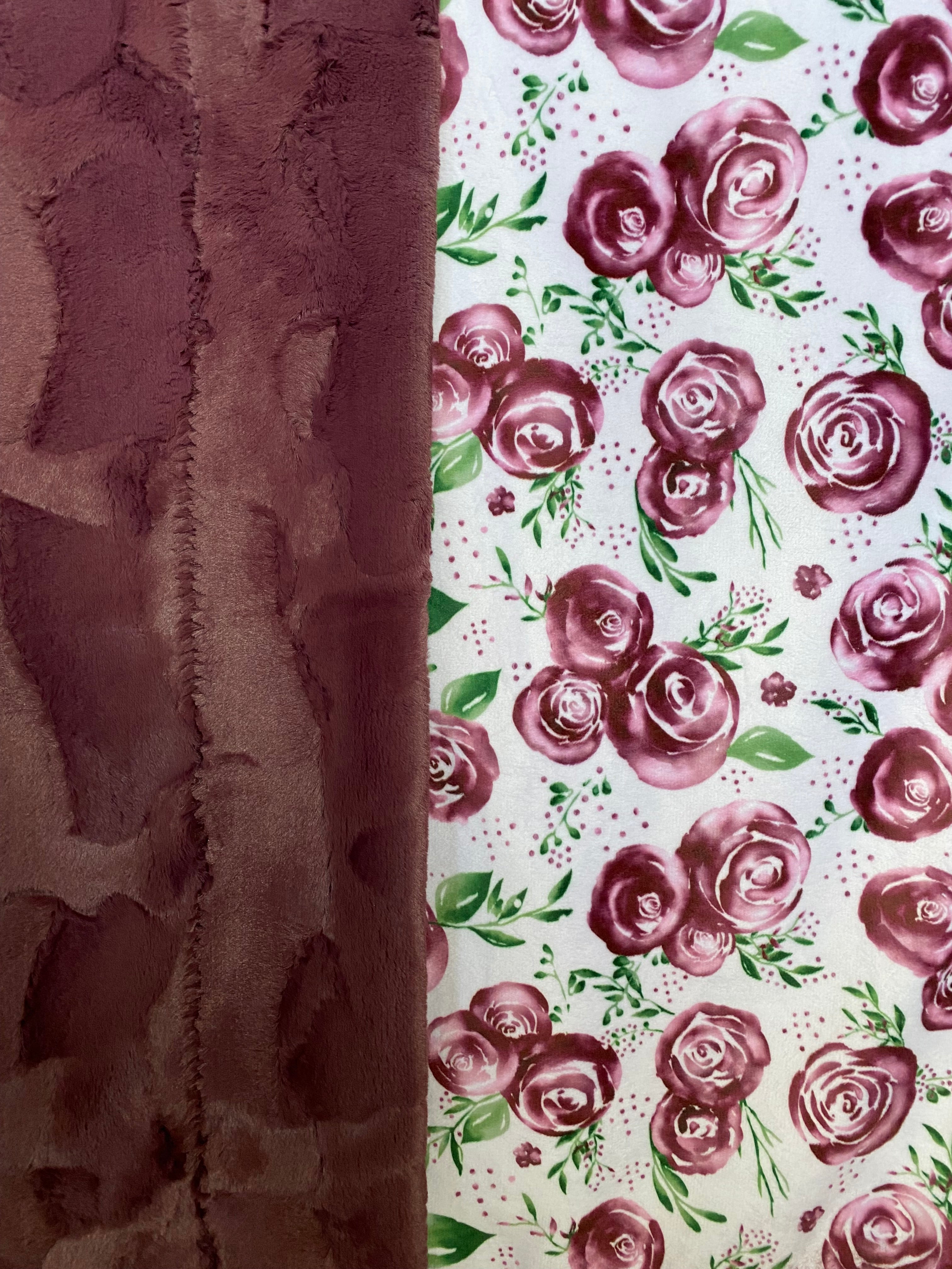 Luxury Rose Merlot Minky Blanket - Super Soft Plush Throw 53x63 Inches for Cozy Nights, Gifts, and Home Decor