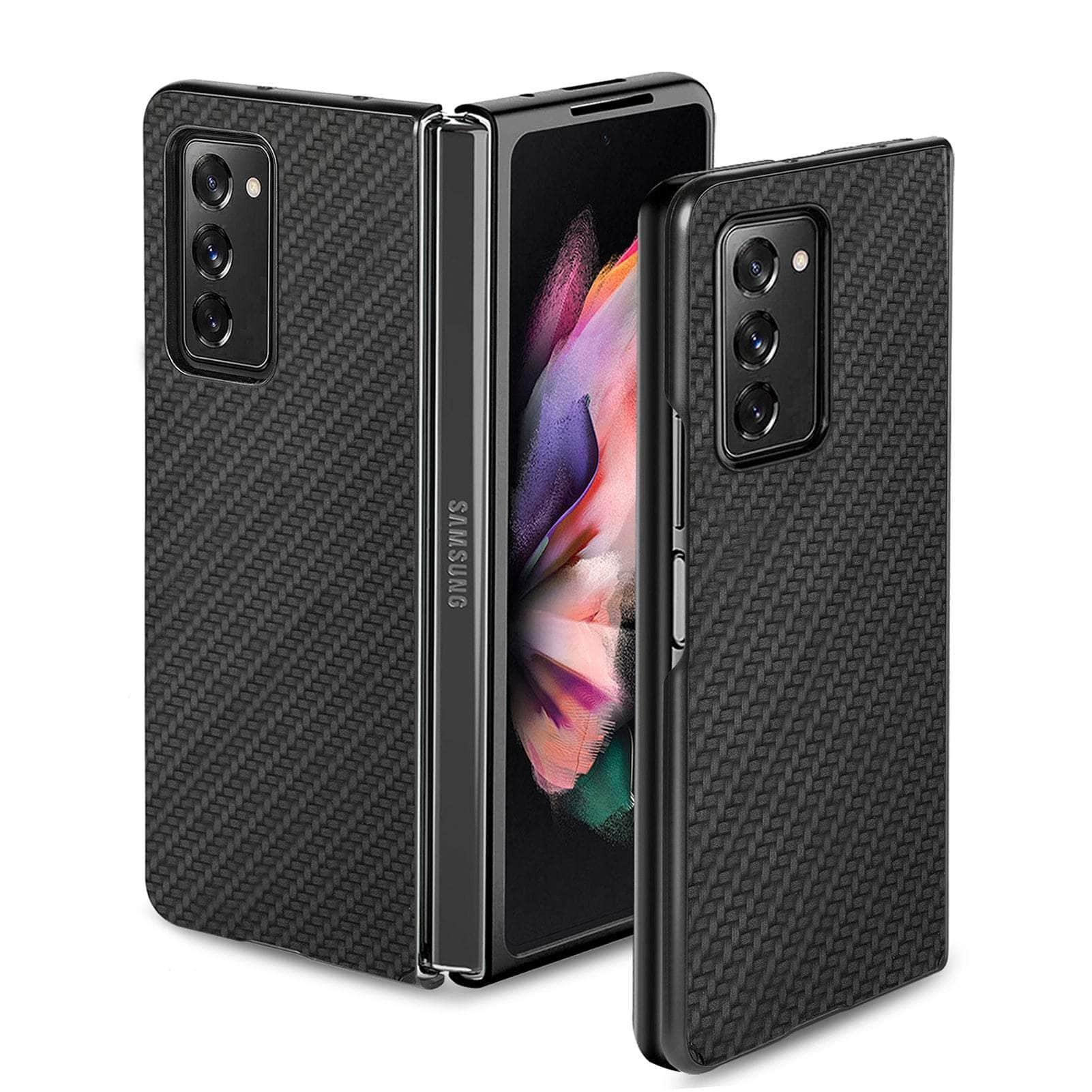 Anti-Slip Carbon Fiber Case for Samsung Galaxy Z Fold 5 - Durable Protective Phone Cover with Grip for Work, Travel & Everyday Use