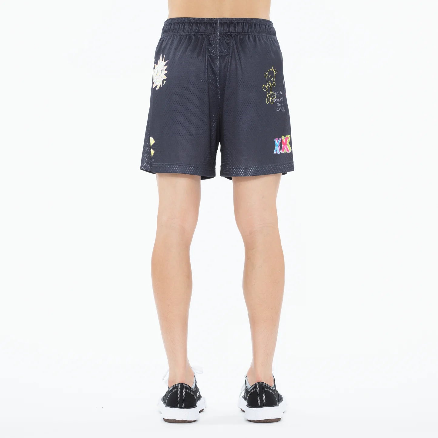 Hand Drawn Mesh Shorts for Men - Unique Artistic Design, Breathable & Comfortable - Perfect for Summer, Beach, Gym & Streetwear Fashion