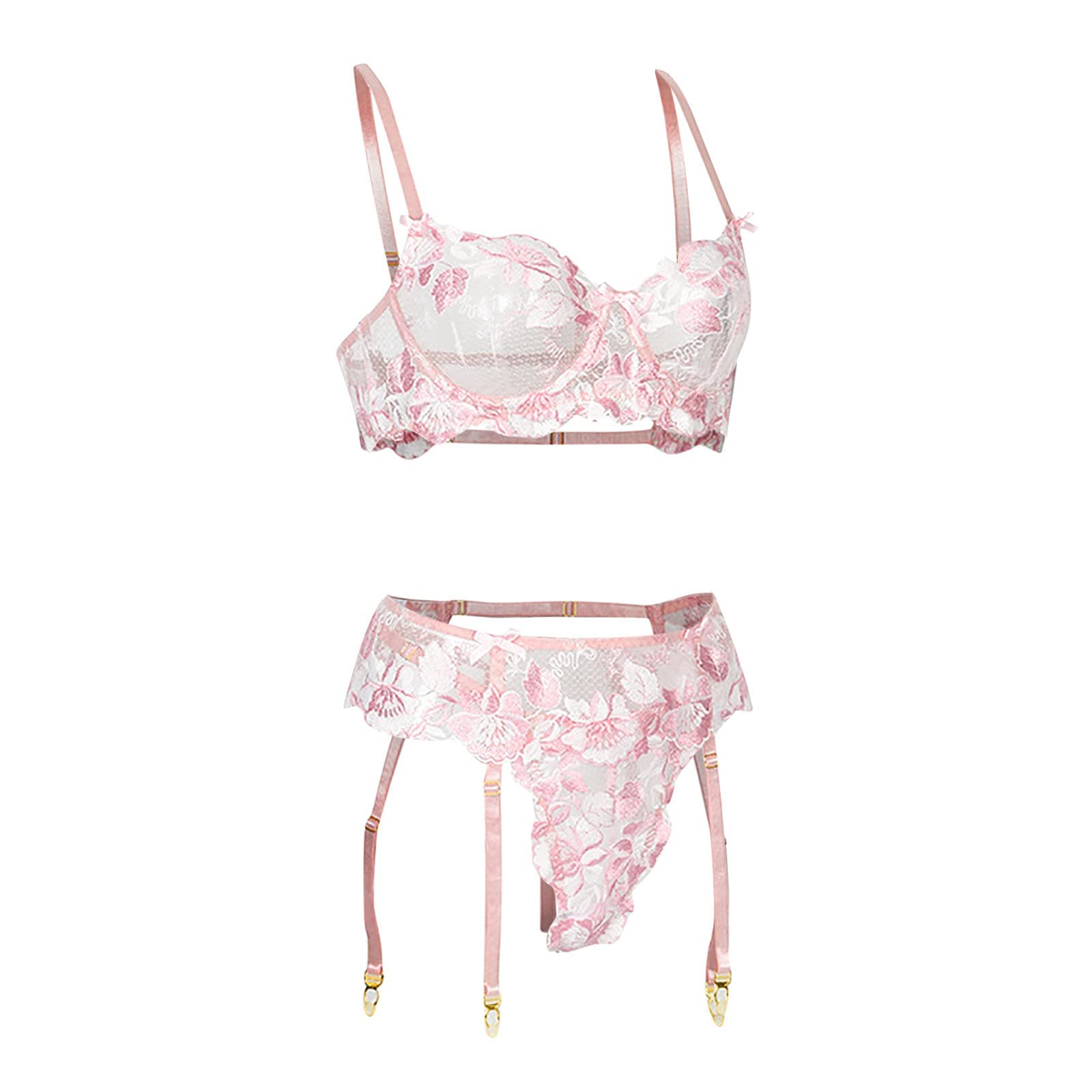 Sexy Lingerie Set for Women - Lace Teddy Babydoll with G-String & Garter Belt | Romantic Nightwear, Valentine's Gift, Boudoir Photography Outfit