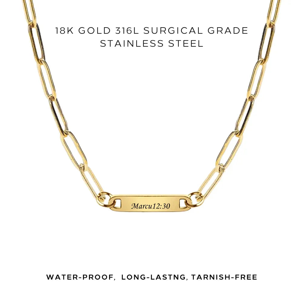 Personalized Engraved Paperclip Necklace - Custom Name Jewelry Gift for Women - Perfect for Birthdays, Anniversaries & Special Occasions