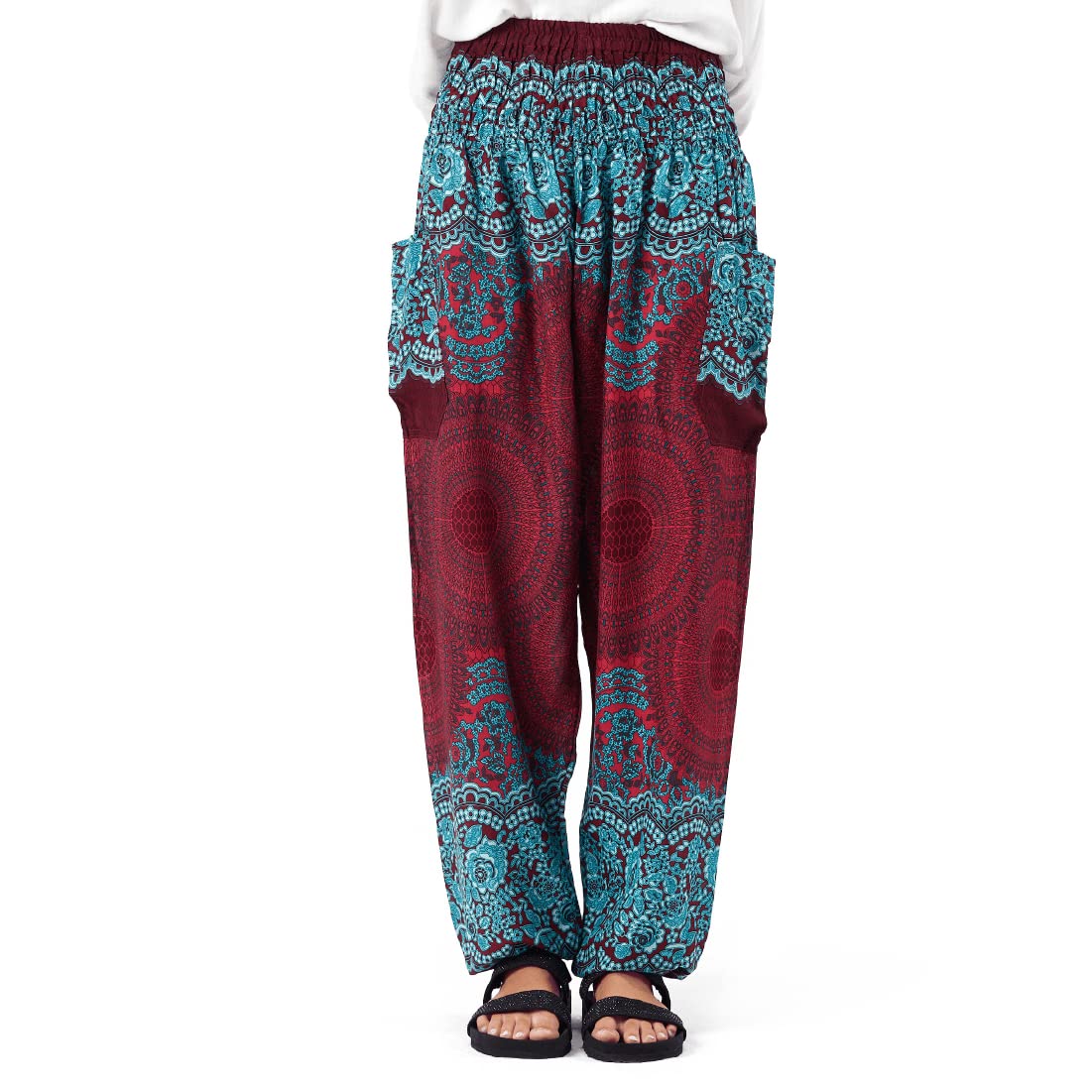 Happy Trunks Harem Pants for Women - Soft Yoga Pants with Pockets (S-XXL) | Boho Hippie Clothes | Beach Lounge Wear | Perfect for Yoga, Travel & Casual Outfits