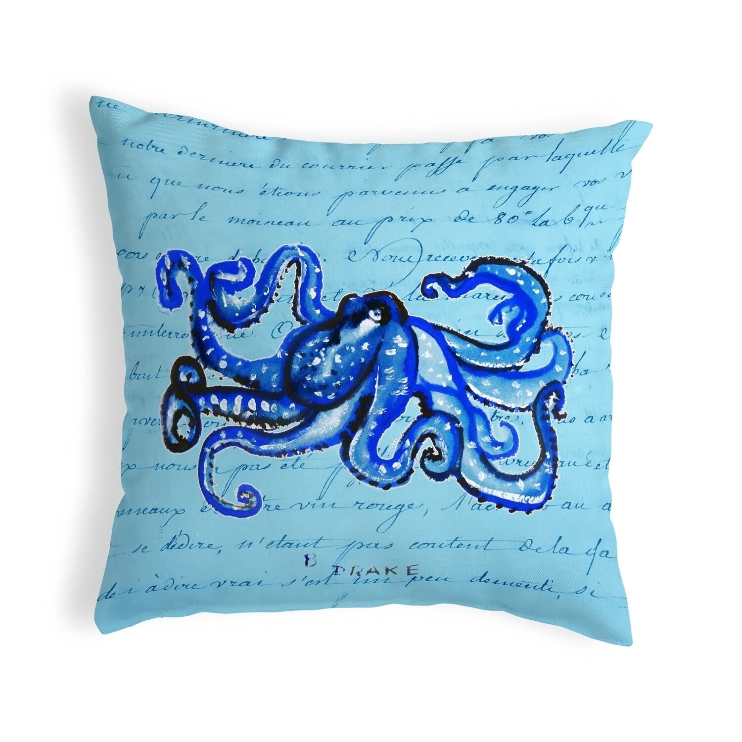 Betsy Drake KS534 Decorative Throw Pillow - 12x12 Inches, Multi-Color - Perfect for Sofa, Bed & Home Decor