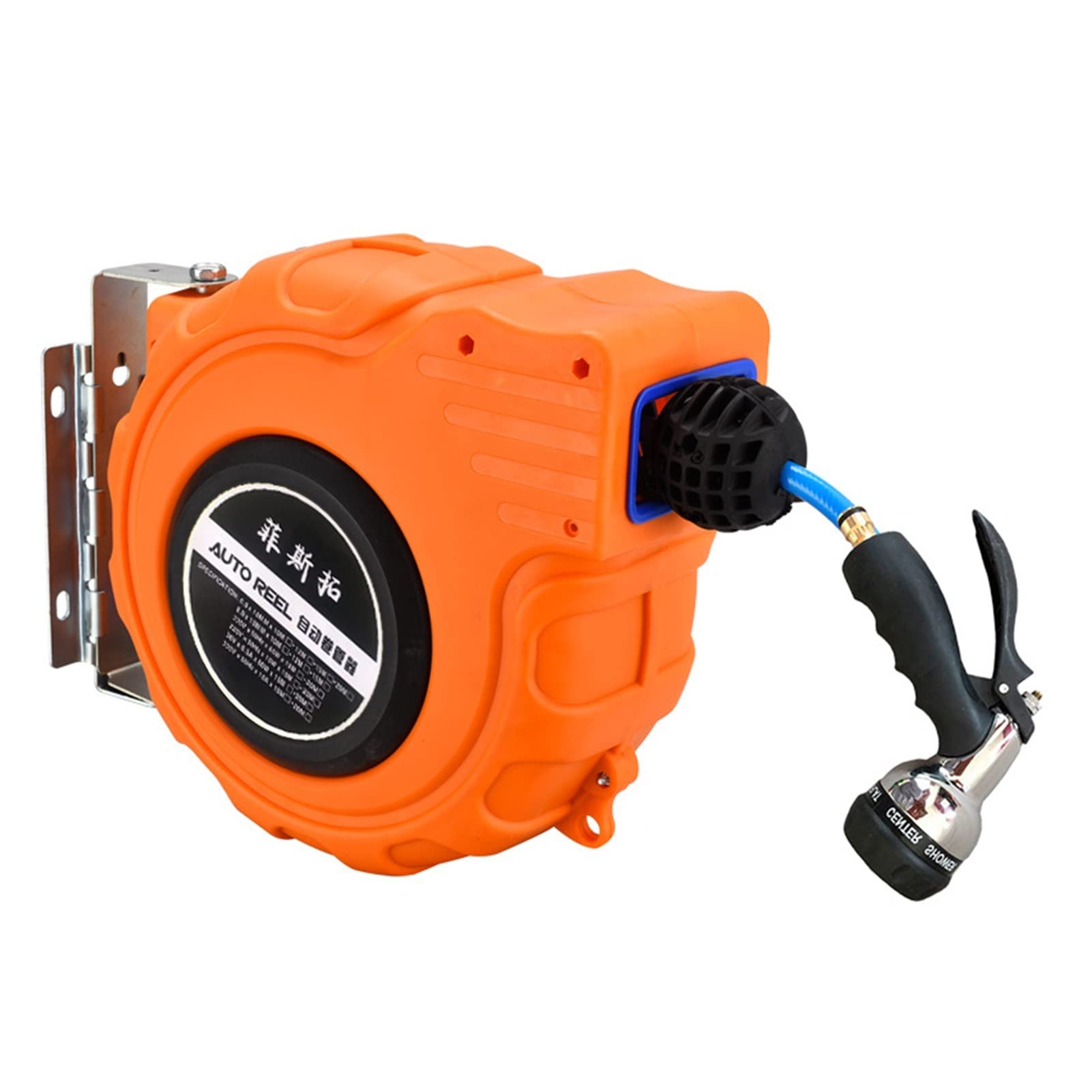 AIIOW 20M Retractable Water Hose Reel - 812mm Automatic Rewind Wall-Mounted Garden Hose Storage with 180° Rotating Bracket & Metal Nozzle for Lawn Care, Car Washing, and Outdoor Cleaning