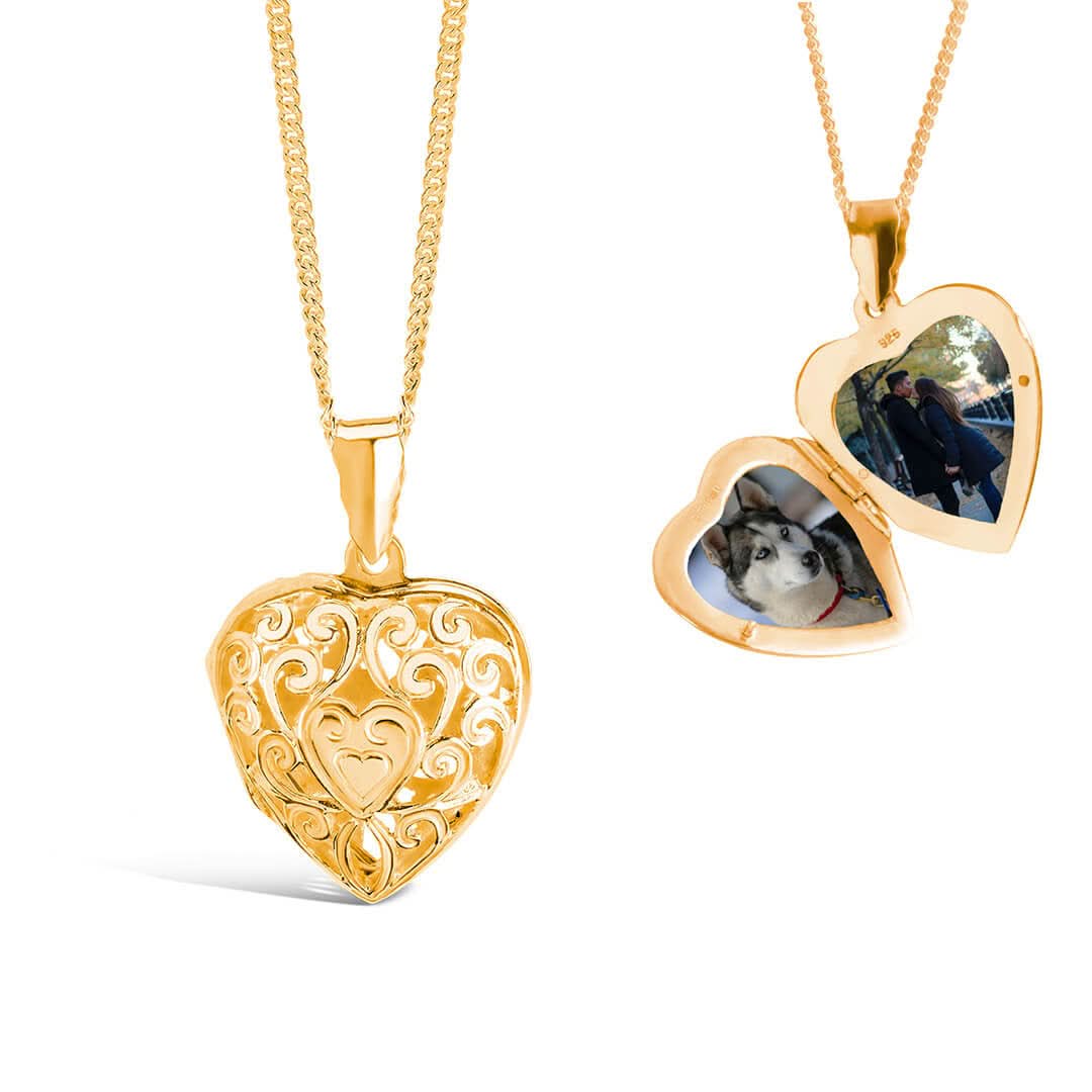 Romantic Heart Locket Necklace for Women - 14K Gold Pendant with Photo Insert - Perfect Gift for Valentine's Day, Anniversary & Mother's Day | Jewelry for Special Occasions