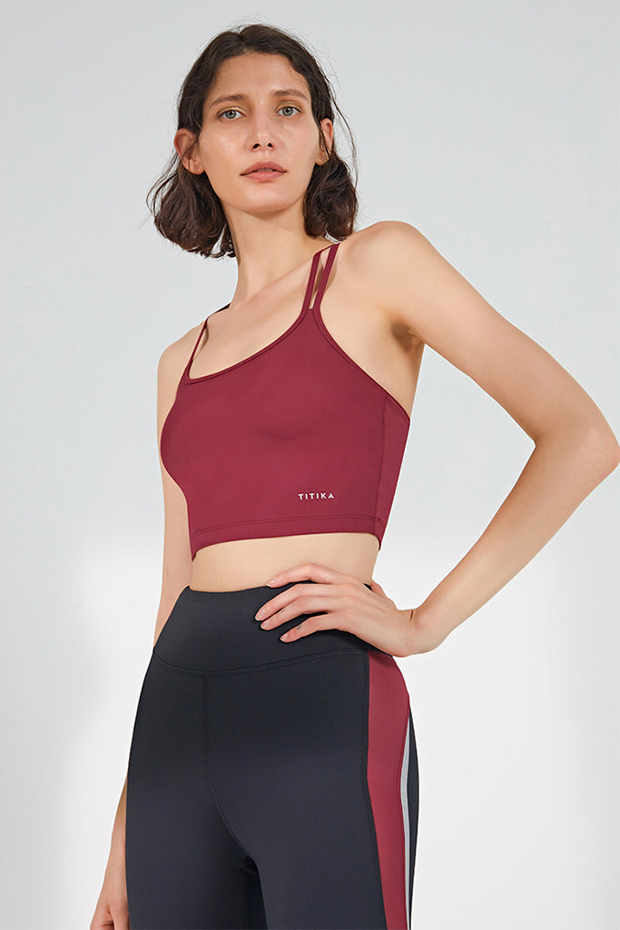 Crossed Back Yoga Bra Cami - Women's Workout Sports Top for Yoga, Gym & Running - Comfortable & Supportive Activewear