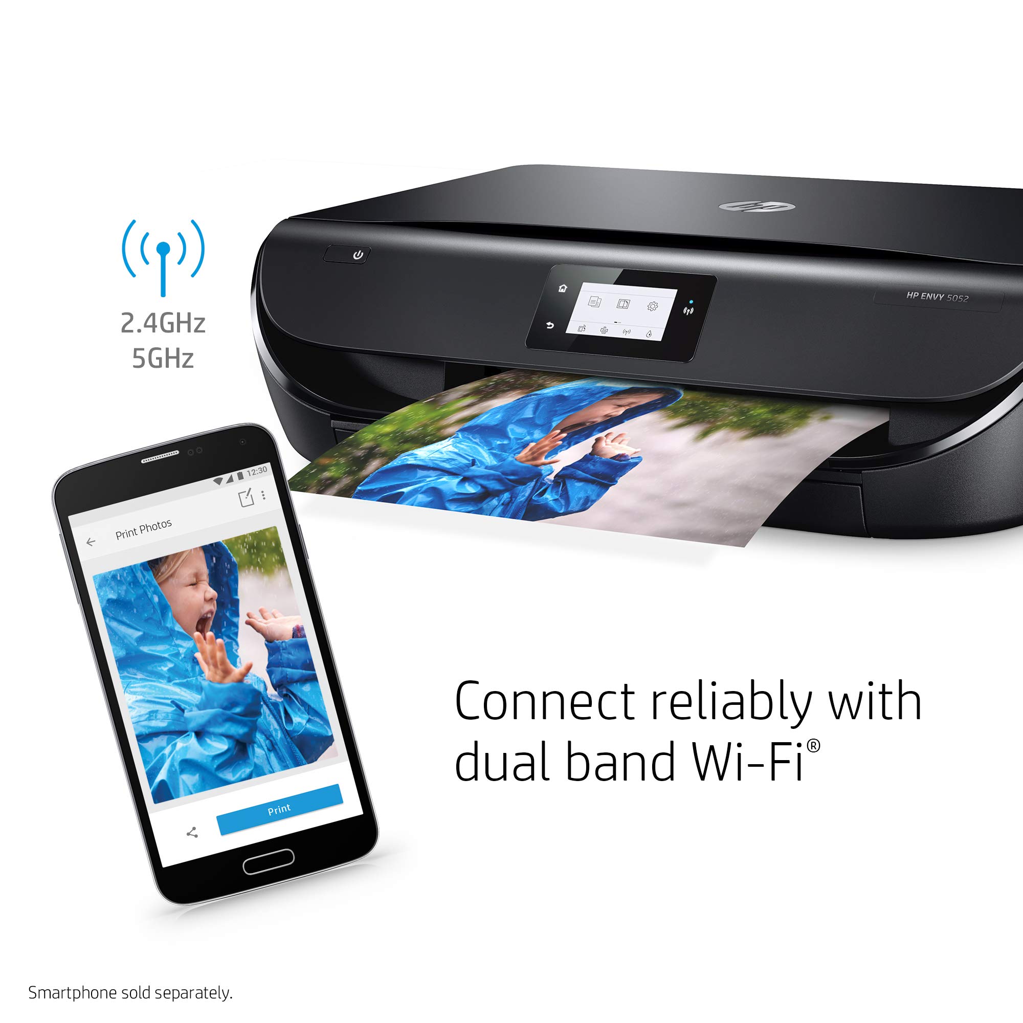 Renewed HP Envy 5052 Wireless All-in-One Photo Printer | High-Quality Printing, Scanning & Copying | Perfect for Home Office, School Projects & Photo Printing