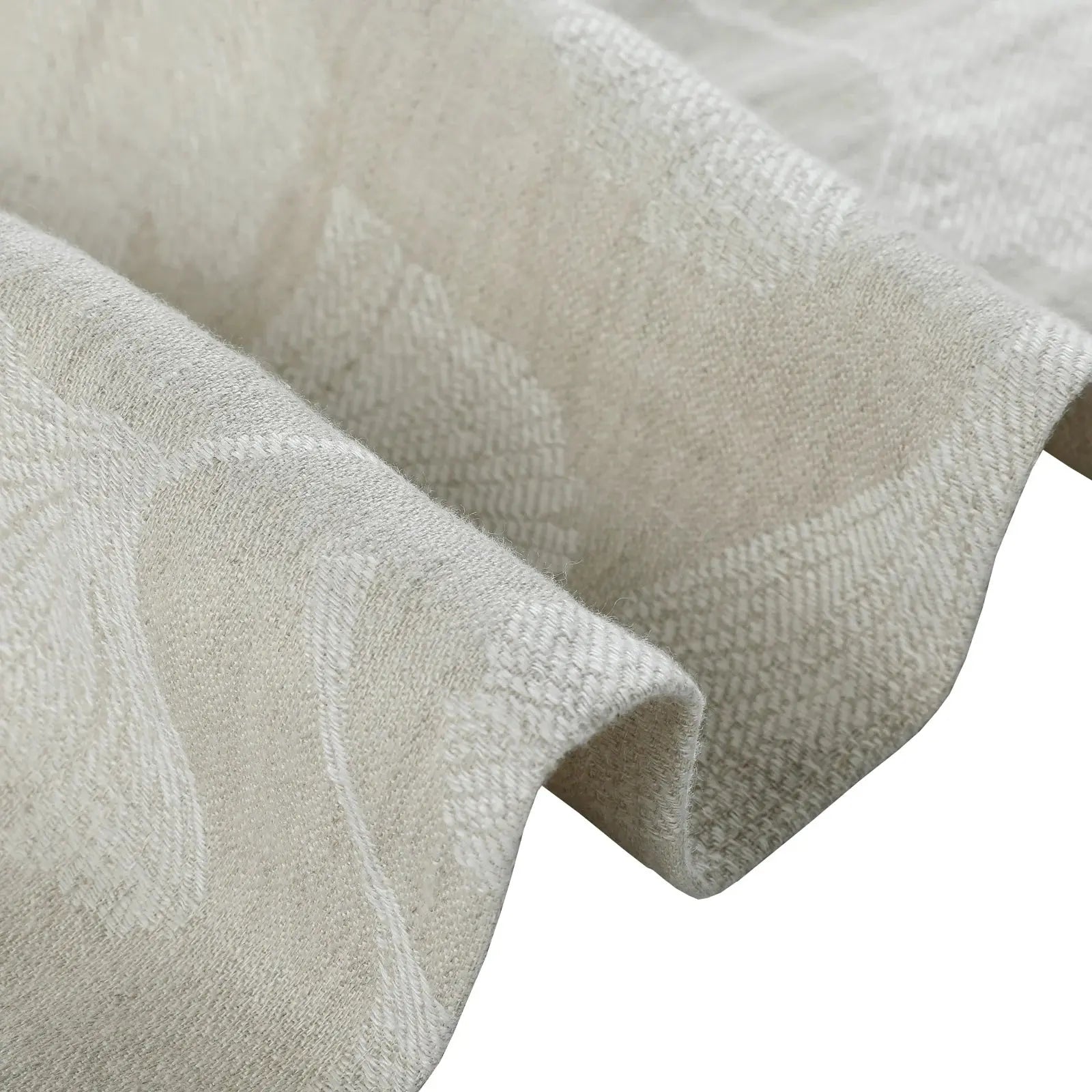 Luxury 100% Linen Jacquard Pleated Curtains - Blackout Drapes for Living Room, Bedroom & Dining Room - Elegant Home Decor for Windows