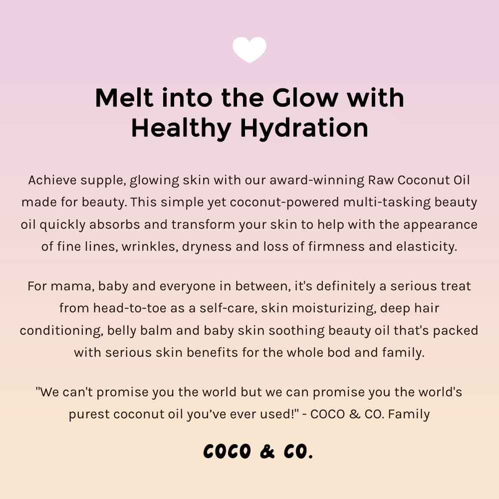 Organic Extra Virgin Coconut Oil for Hair, Skin & Body - Cold Pressed, Unrefined, 100% Pure - Perfect for Hair Care, Skin Moisturizing & Cooking