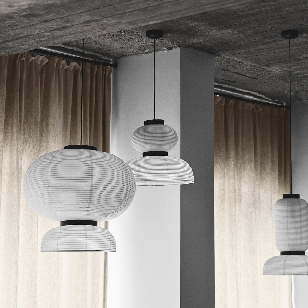 Formakami JH5 Pendant Light - Modern Paper Pendant Lamp for Dining Room, Living Room & Bedroom Lighting - Scandinavian Style Hanging Light Fixture