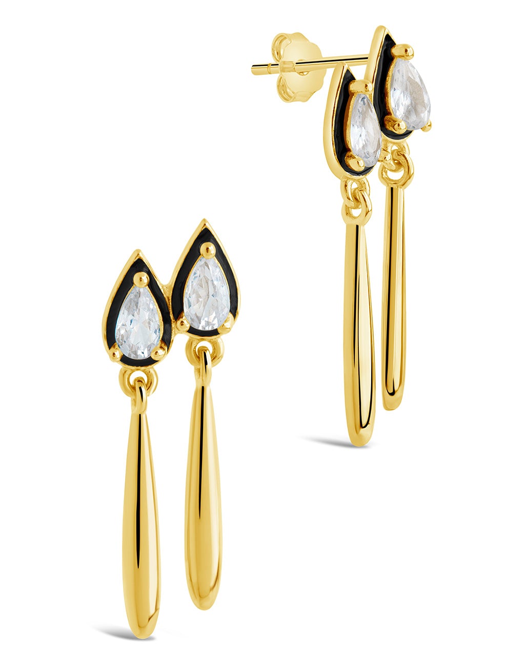 Nyx CZ & Enamel Dangle Earrings for Women - Elegant Bohemian Jewelry for Party, Wedding & Everyday Wear