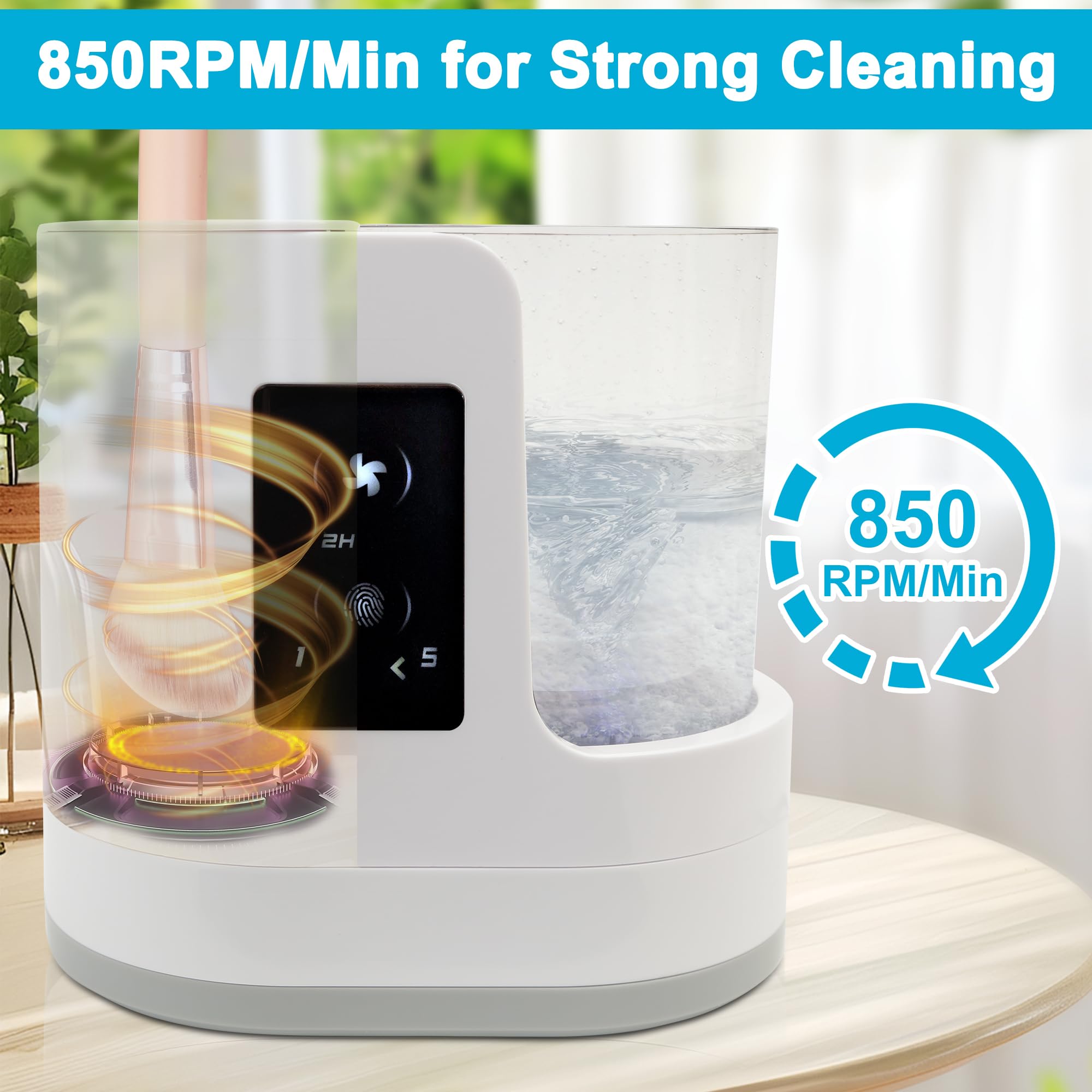 Electric Makeup Brush Cleaner Machine - Automatic Cosmetic Brush Cleaner with Timer & Dryer for Makeup Brushes & Sponges | Perfect for Home & Professional Salon Use