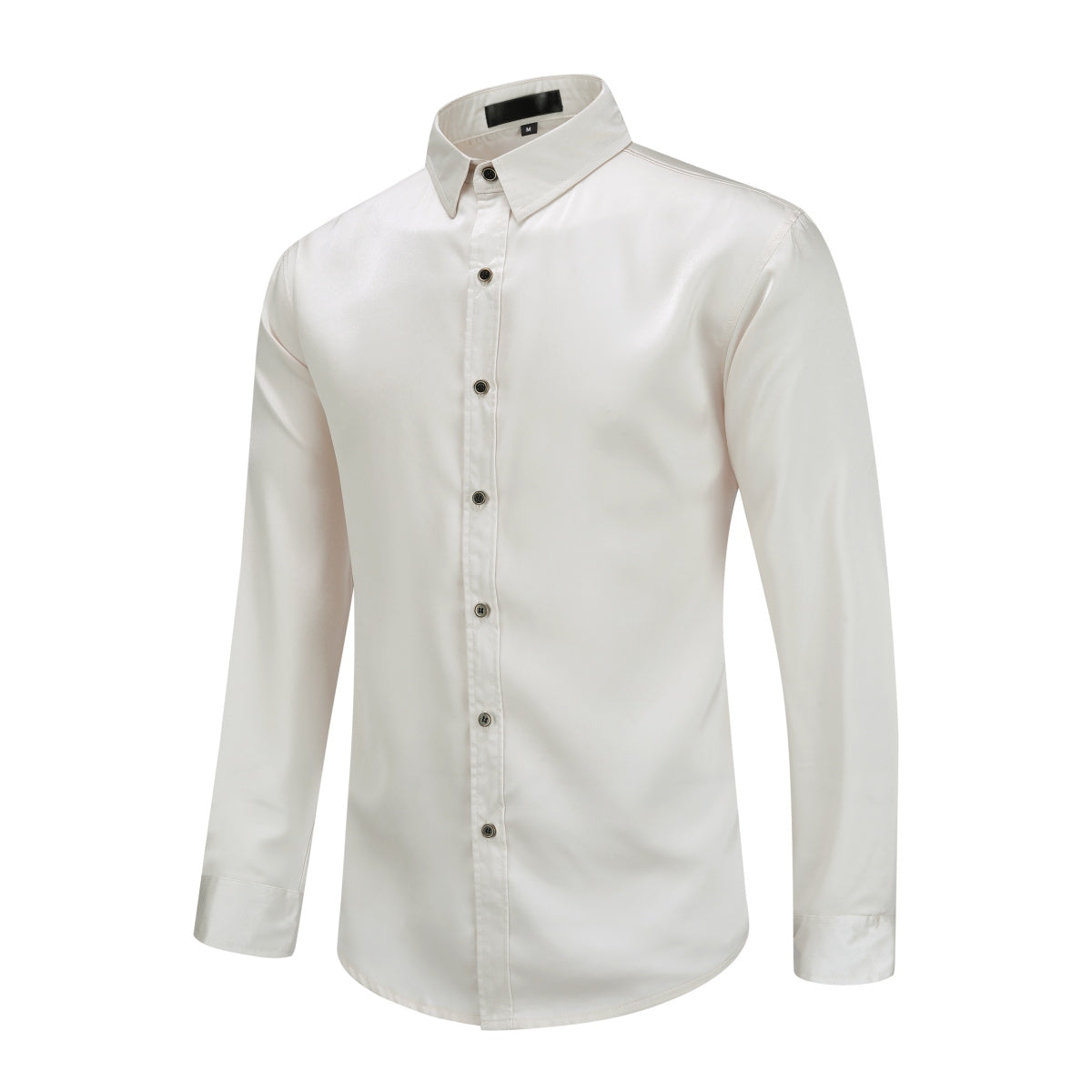 Premium Solid Color Men's Dress Shirt - Classic Beige Business Casual Shirt for Office, Wedding & Formal Occasions