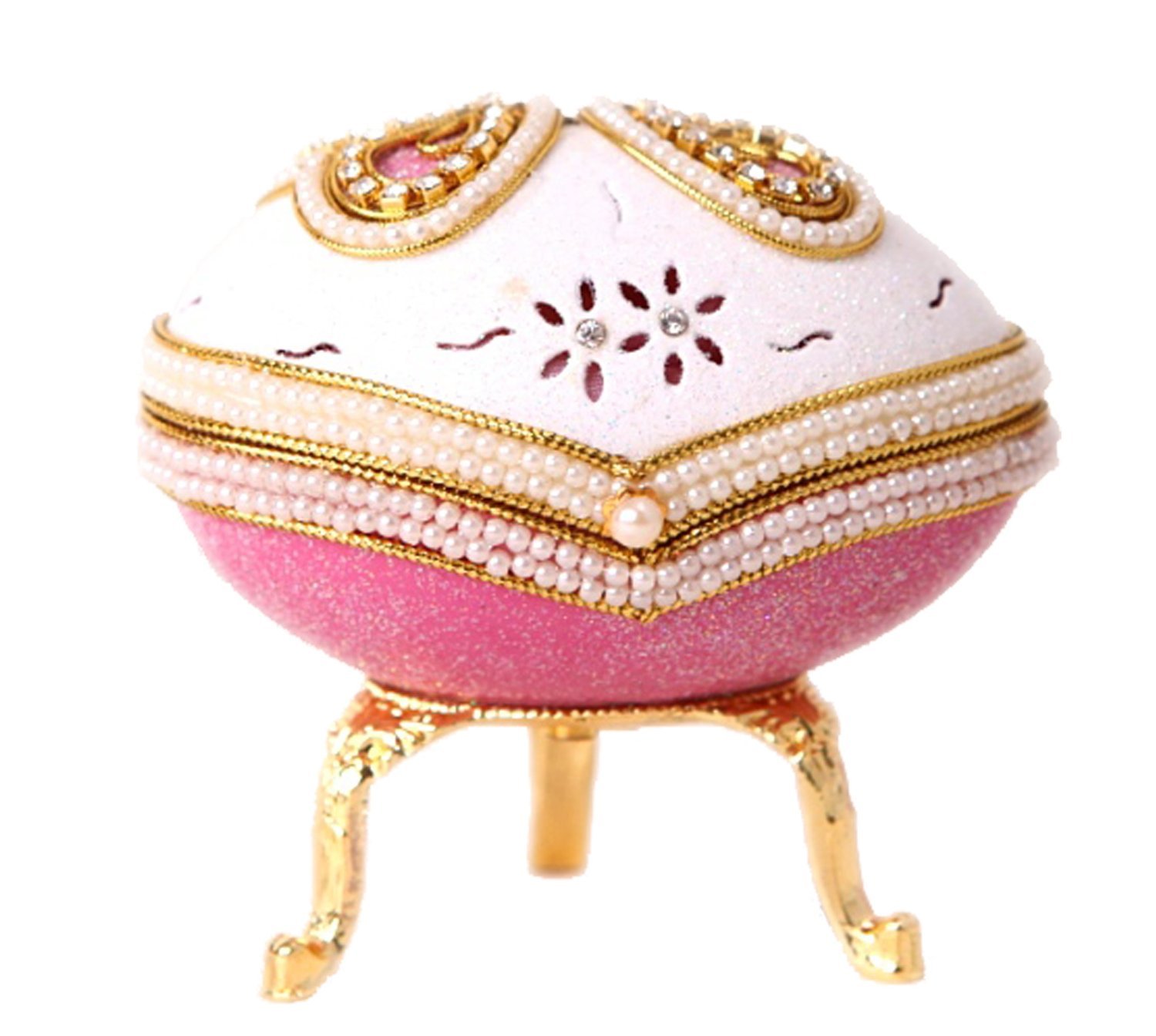 SudaTek Handmade Real Eggshell Butterfly Music Box - Collectible Pearl Jewelry Trinket Box with Musical Mechanism | Perfect Gift for Birthdays, Weddings & Home Decor