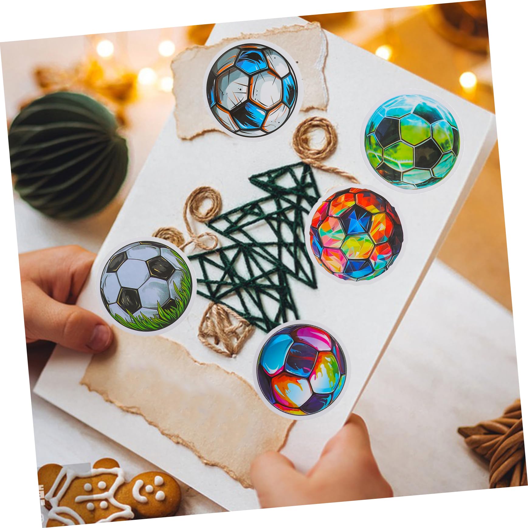 TOGEVAL 50pcs Soccer Ball Stickers - Waterproof Decals for Scrapbooking, DIY Crafts, Party Decorations - Perfect for Sports Themed Parties, School Projects, and Kids' Room Decor
