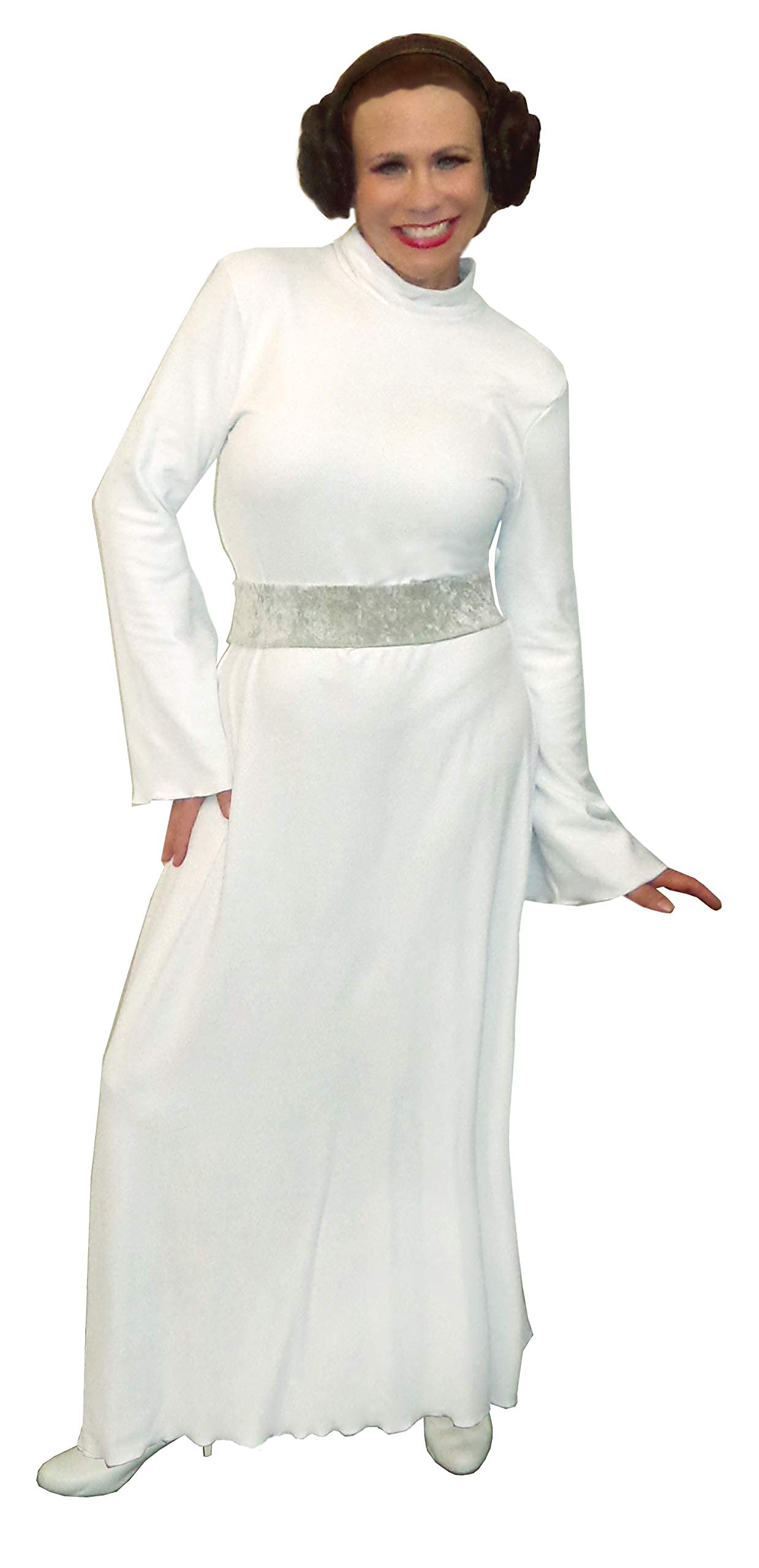 **Plus Size White & Silver Space Princess Dress - Elegant Halloween Costume for Women | Perfect for Cosplay, Themed Parties & Fantasy Events**