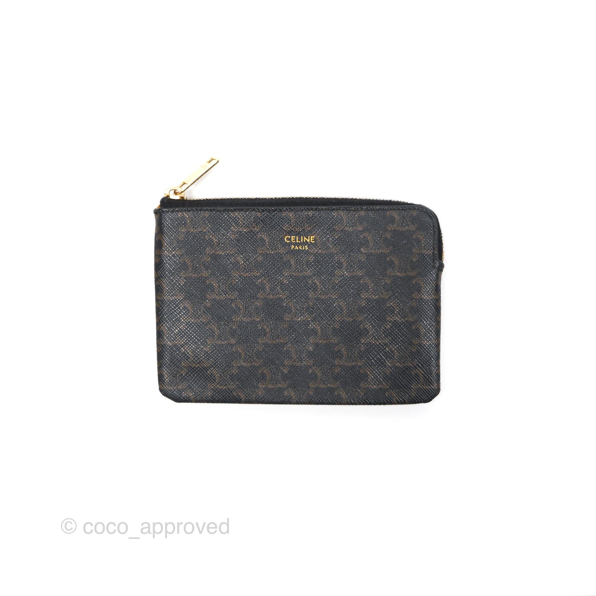 Celine Triomphe Canvas Coin & Card Pouch - Luxury Small Wallet for Women - Perfect for Everyday Use, Travel & Night Out