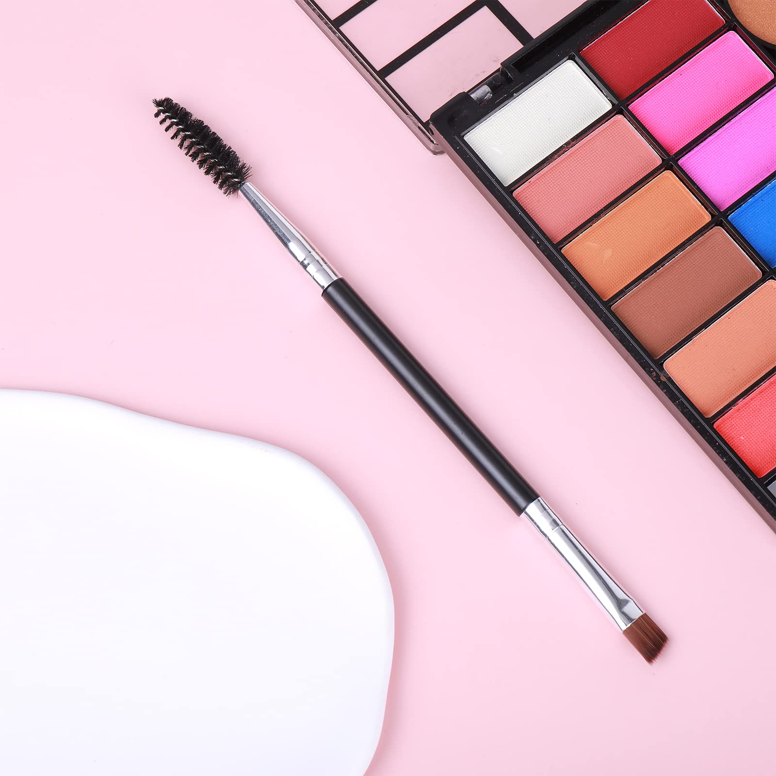 Professional Double Angled Eyebrow Brush Set - Ultra Thin Brow Brush with Spoolie for Precise Shaping | Perfect for Women, Makeup Artists & Stylists | Ideal for Everyday Makeup, Salon Use & Eyebrow Grooming
