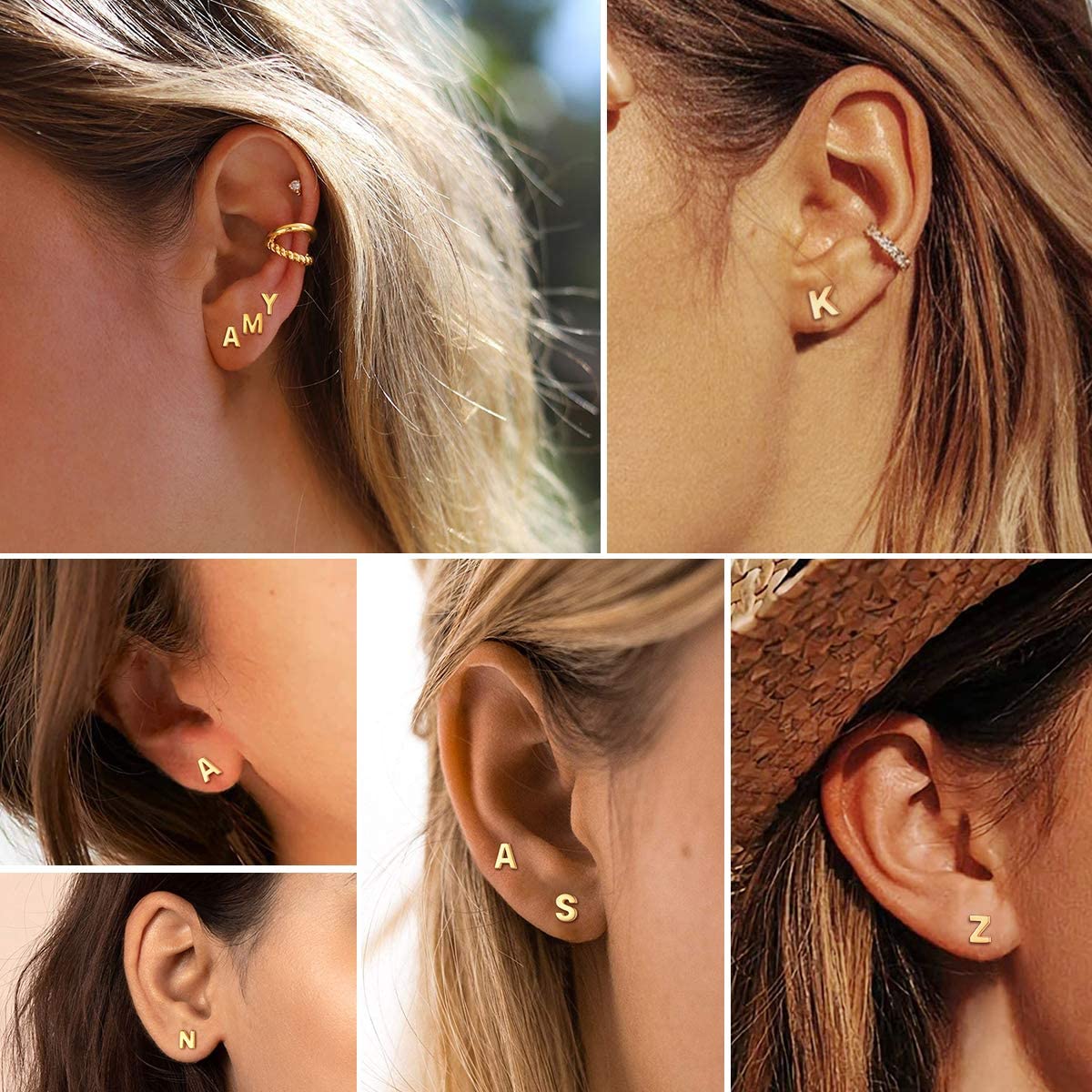 Hypoallergenic 925 Sterling Silver Initial Letter Stud Earrings for Women - Tiny A-Z Alphabet Studs for Sensitive Ears - ChicSilver Jewelry with Gift Box - Perfect for Everyday Wear, Gifts & Special Occasions