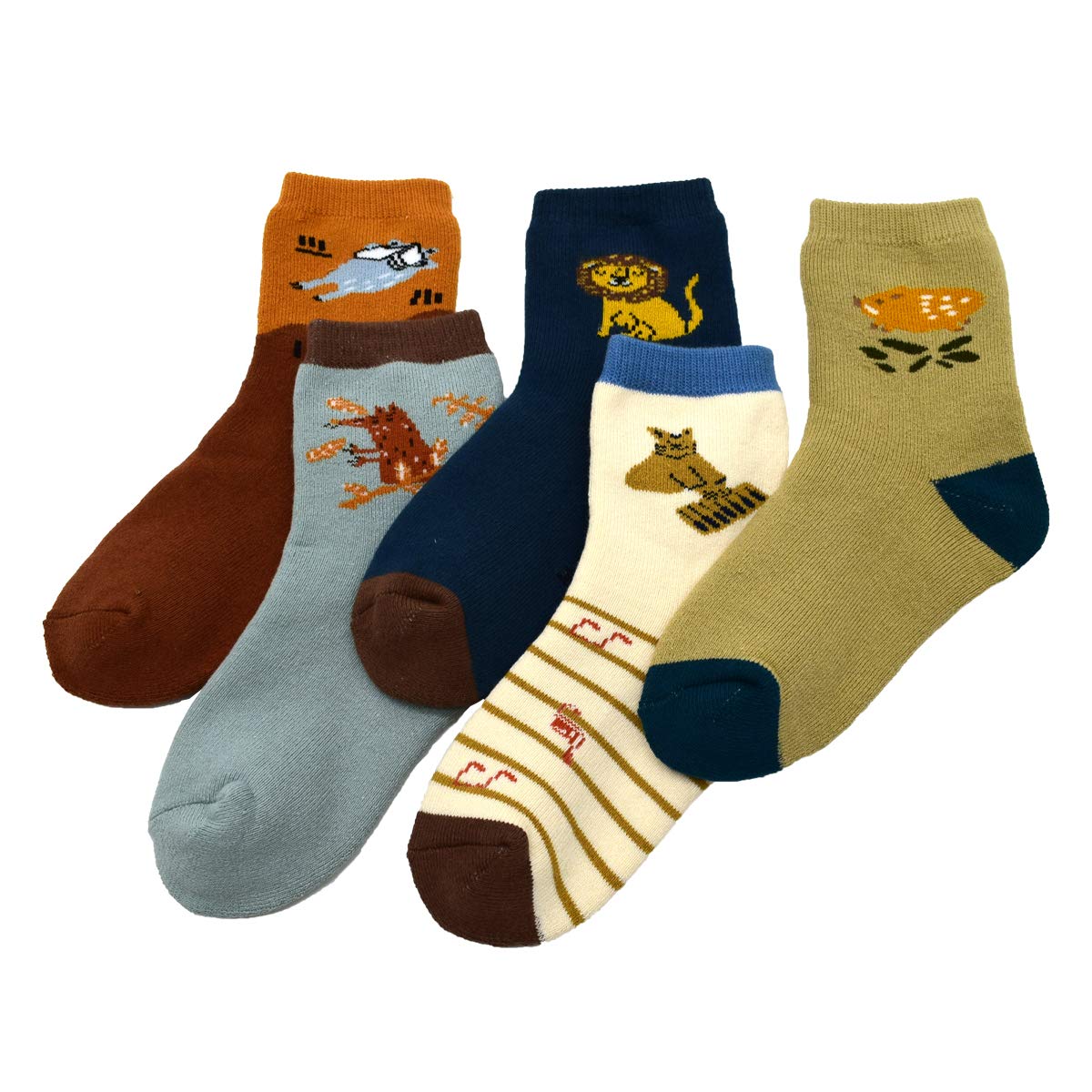 5 Pack Thick Cotton Winter Warm Fuzzy Socks for Kids 1-3 Years - Cozy Non-Slip Boys & Girls Socks for Indoor Play, Nursery & Cold Weather