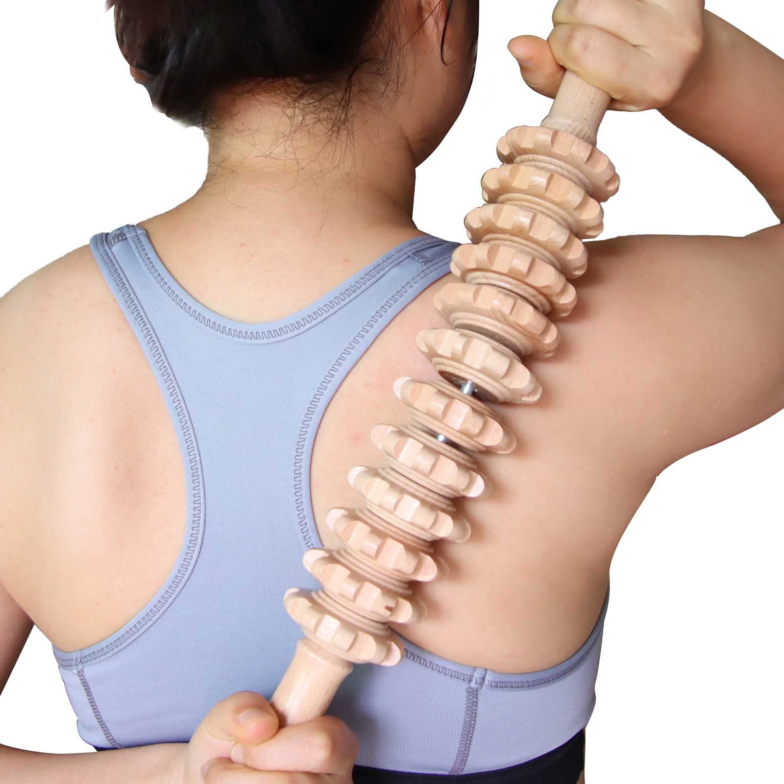 16 Inch Professional Wood Therapy Massage Roller Stick - Body Sculpting & Deep Tissue Relief Tool for Cellulite Reduction, Lymphatic Drainage & Muscle Recovery - Perfect for Home Spa, Post-Workout Recovery & Professional Massage Therapy