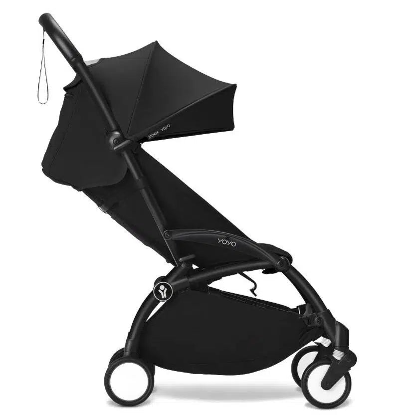 Stokke YOYO 3 Lightweight Baby Stroller for Ages 6+ Months - Black Frame & Black Fabric - Compact Foldable Travel Stroller for Airplanes, City Walks & Everyday Use