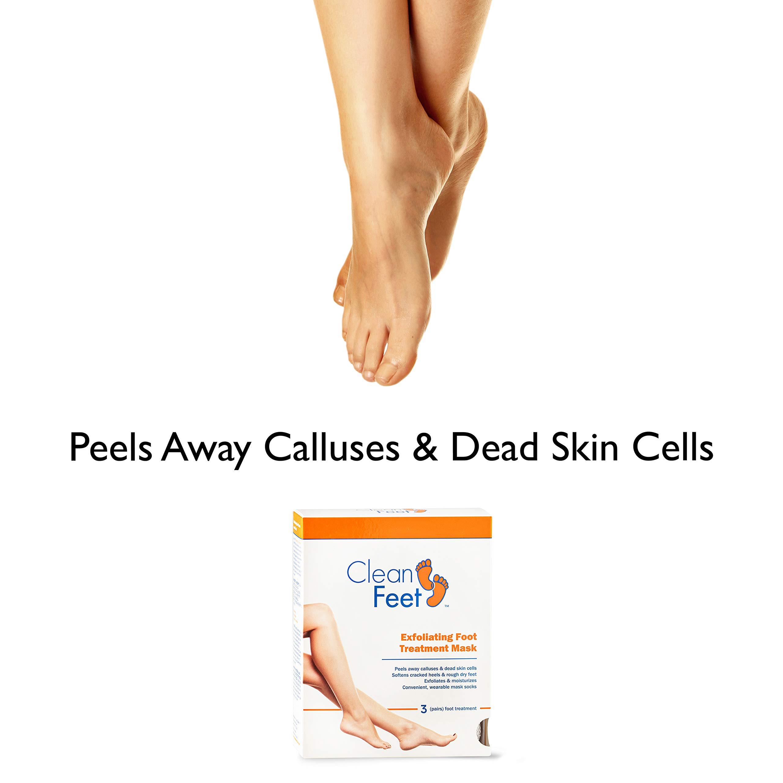 Exfoliating Foot Mask for Callus & Dead Skin Removal - Softens Feet for Men & Women | 3 Pairs Spa Treatment | Perfect for Pedicure, At-Home Foot Care & Cracked Heel Repair