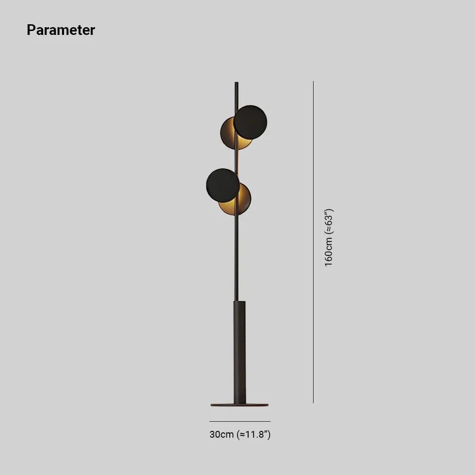 Modern Two-Light Black Matte Disc Floor Lamp - Adjustable Standing Light for Living Room, Bedroom, or Office - Perfect for Reading, Relaxing, and Ambient Lighting