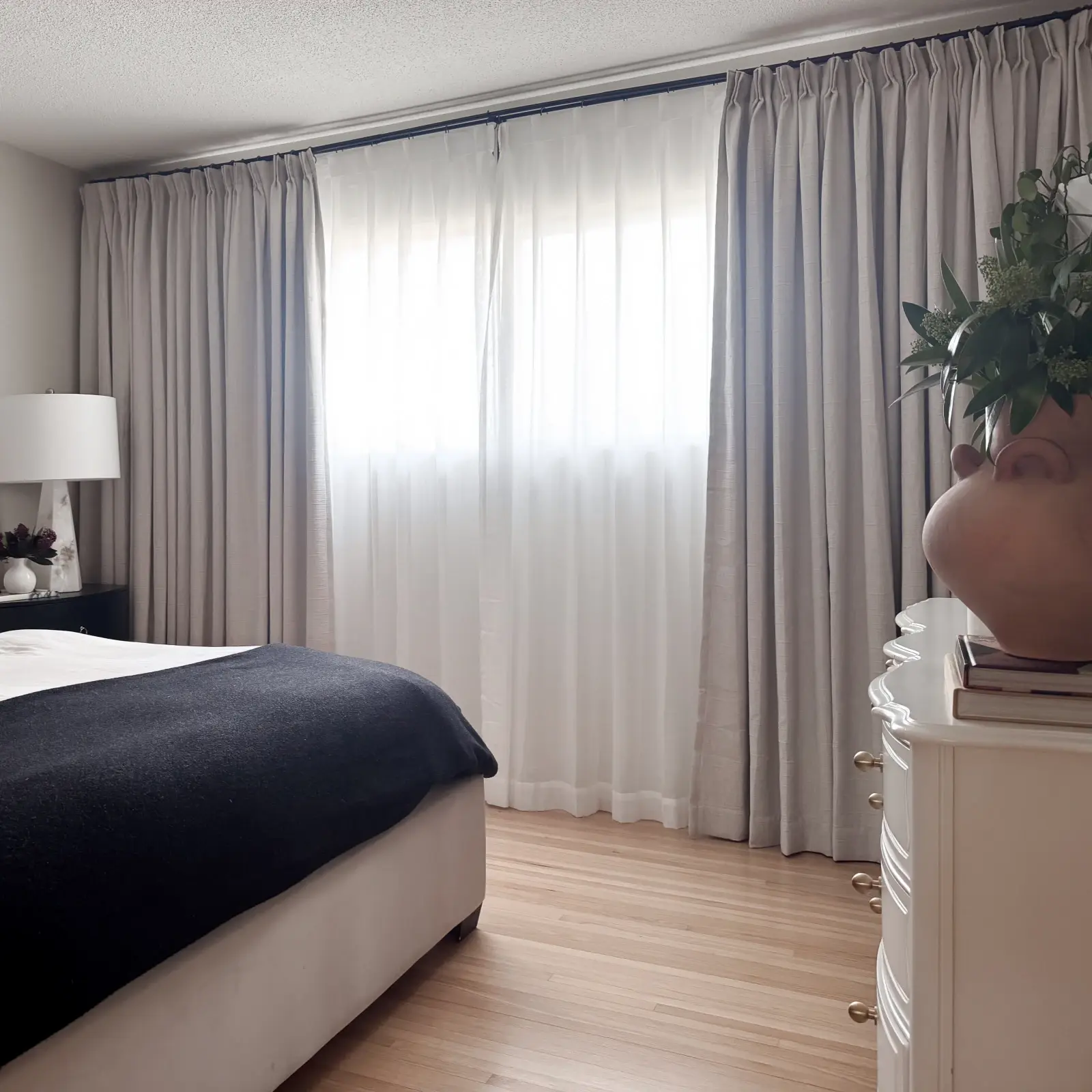 Lydia Solid Jacquard Pleated Curtains - Elegant Window Treatments for Living Room, Bedroom & Home Decor