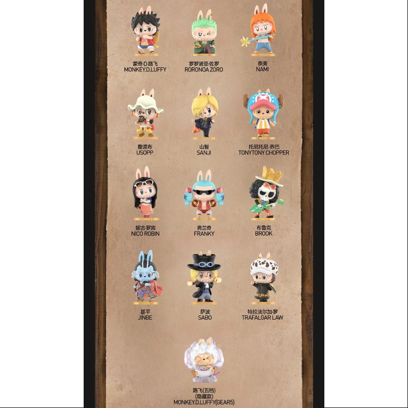 Labubu The Monsters X One Piece Series Complete Collectible Figure Set - Brand New in Original Packaging | Anime Merchandise for Display & Gift Giving