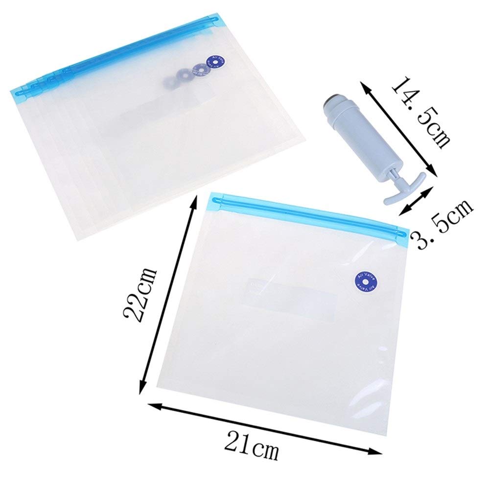 5-Piece Hand Pump Vacuum Sealer Kit with Manual Food Saver & Storage Bags – Compact Kitchen Machine for Fresh Food Preservation, Meal Prep, and Sous Vide Cooking