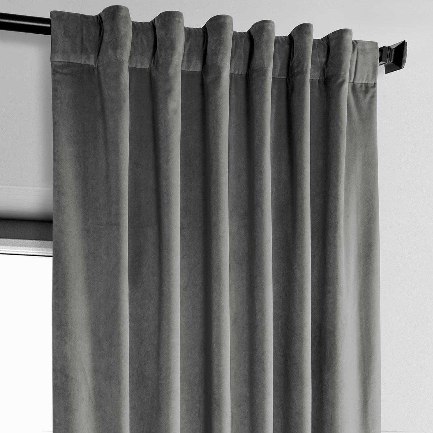 Destiny Grey Heritage Plush Velvet Blackout Curtains for Bedroom - Thermal Insulated Noise Reducing Window Drapes for Living Room & Nursery