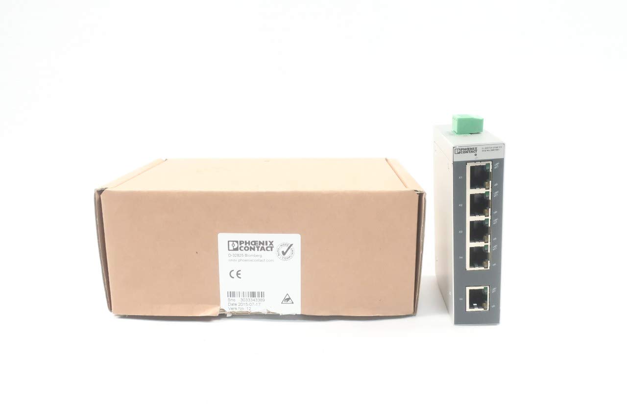 PHOENIX CONTACT 2891001 FL Switch SFNB 5TX - 5-Port Industrial Ethernet Switch for Harsh Environments | Reliable Network Connectivity for Factory Automation & Smart Buildings