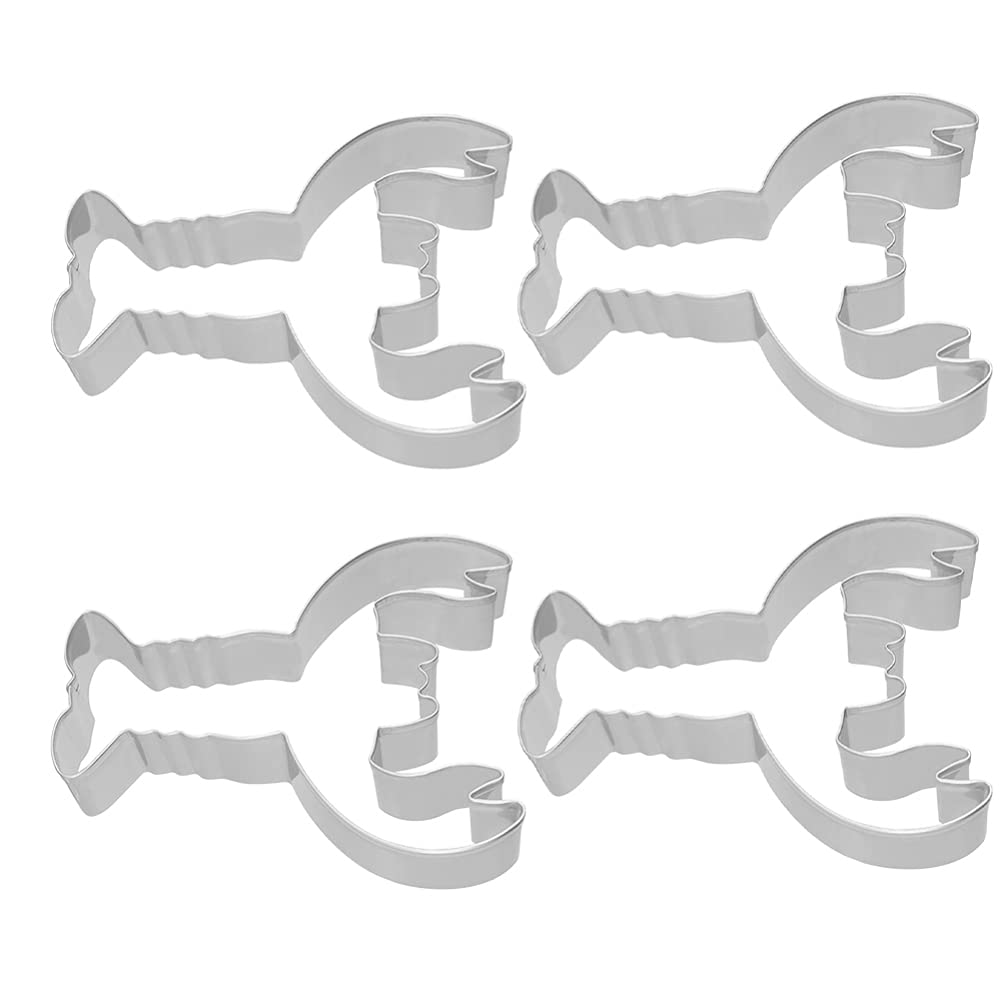 Hemoton 4-Piece Stainless Steel Lobster Cookie Cutters - Baking Molds for Cookies, Fruits, Cakes - Perfect for Birthday Parties, Baking Decorations & Kids Cooking Activities