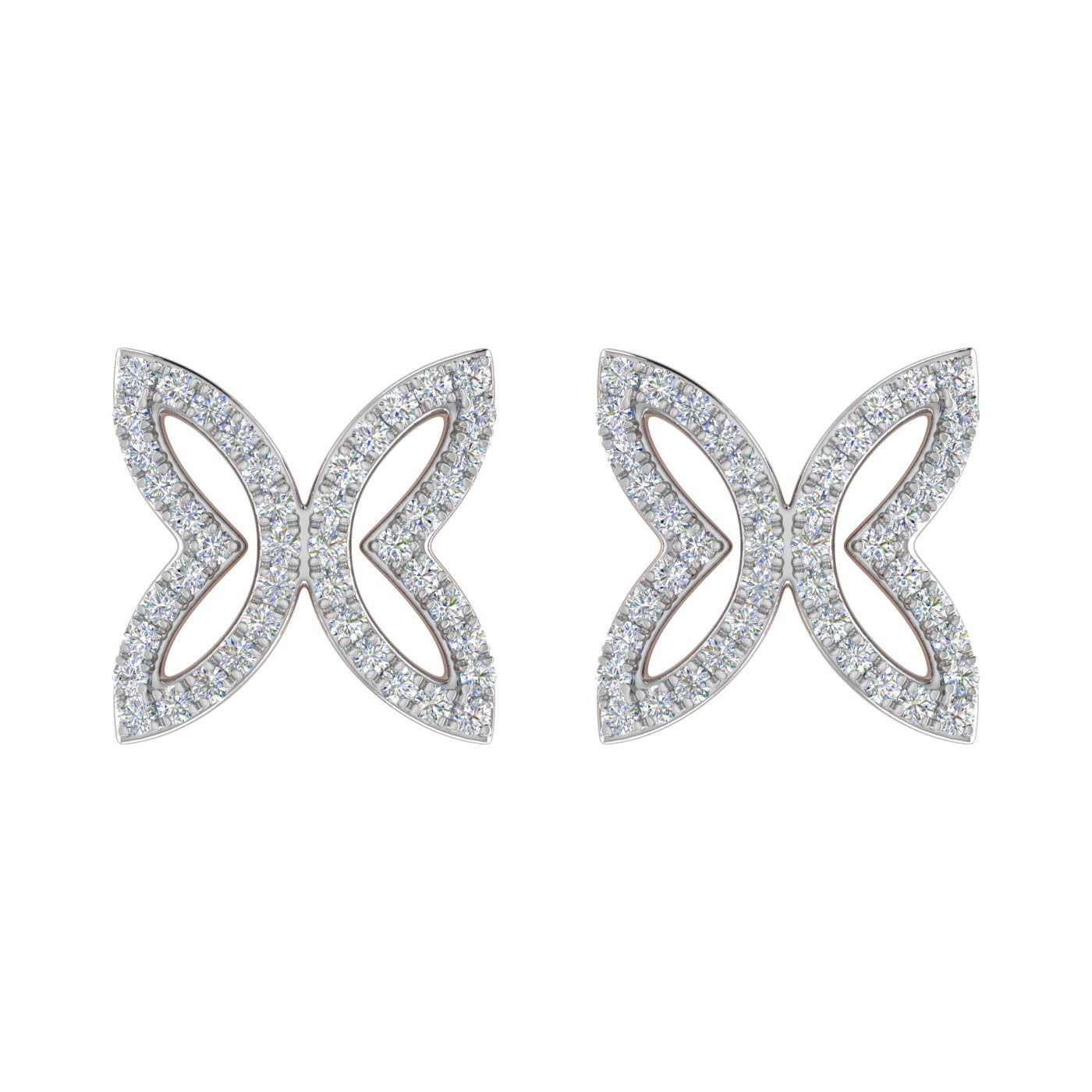 0.30 Carat Diamond Butterfly Stud Earrings in 10K Solid Gold - Elegant & Dainty Jewelry for Women, Perfect for Gifts, Anniversaries & Special Occasions