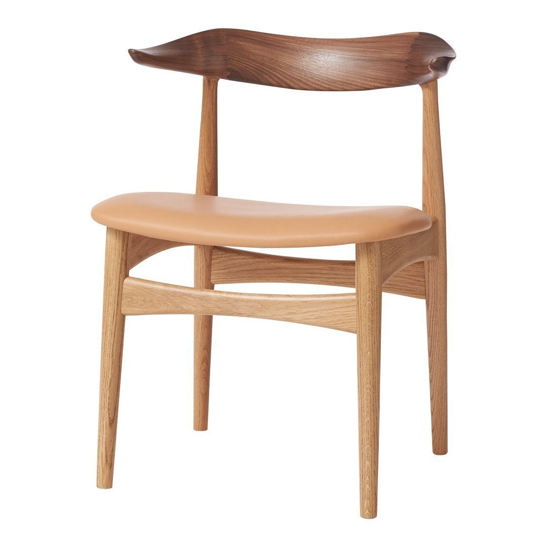 Knud Farch Cow Horn Chair Seat - Upholstered Warm Nordic Style for Living Room, Bedroom & Office Decor