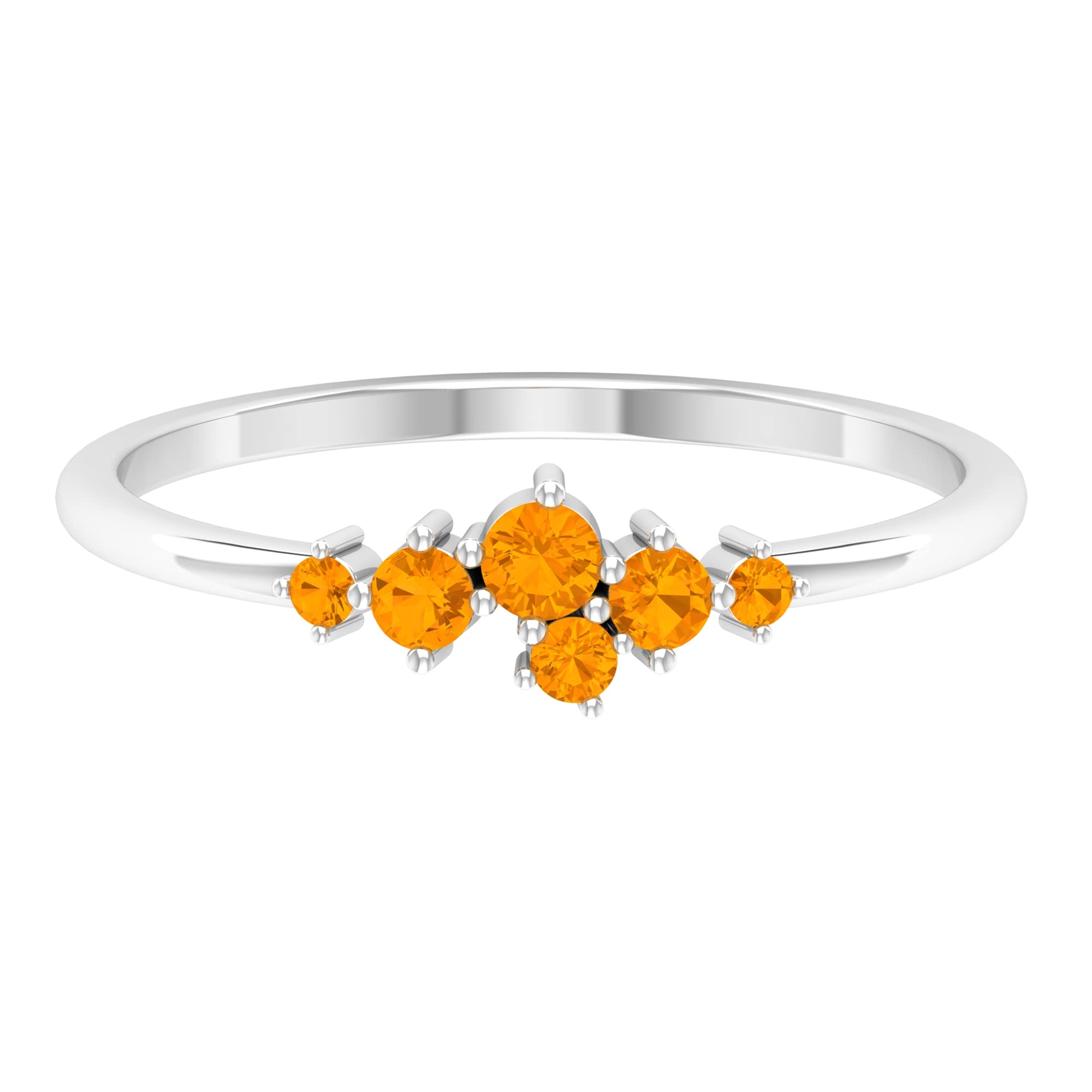 1/4 CT Natural Orange Sapphire Promise Ring in 14K Solid Gold - Minimalist & Elegant Jewelry for Engagement, Anniversary, or Gift Giving