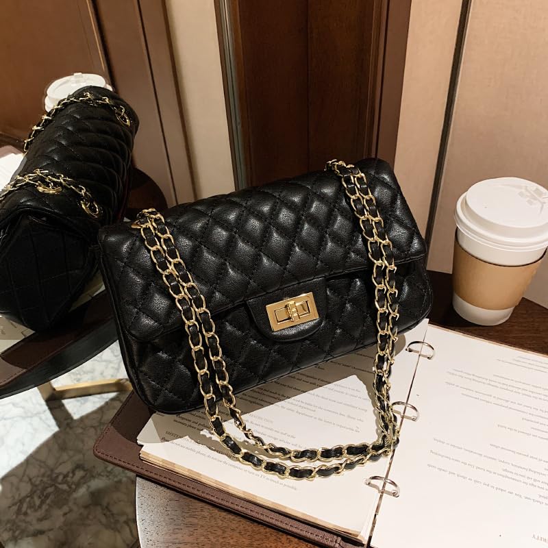 Trendy Women's Crossbody Bags - Small Leather & Fabric Shoulder Purse with Chain Strap for Ladies | Perfect for Everyday Use, Shopping & Travel
