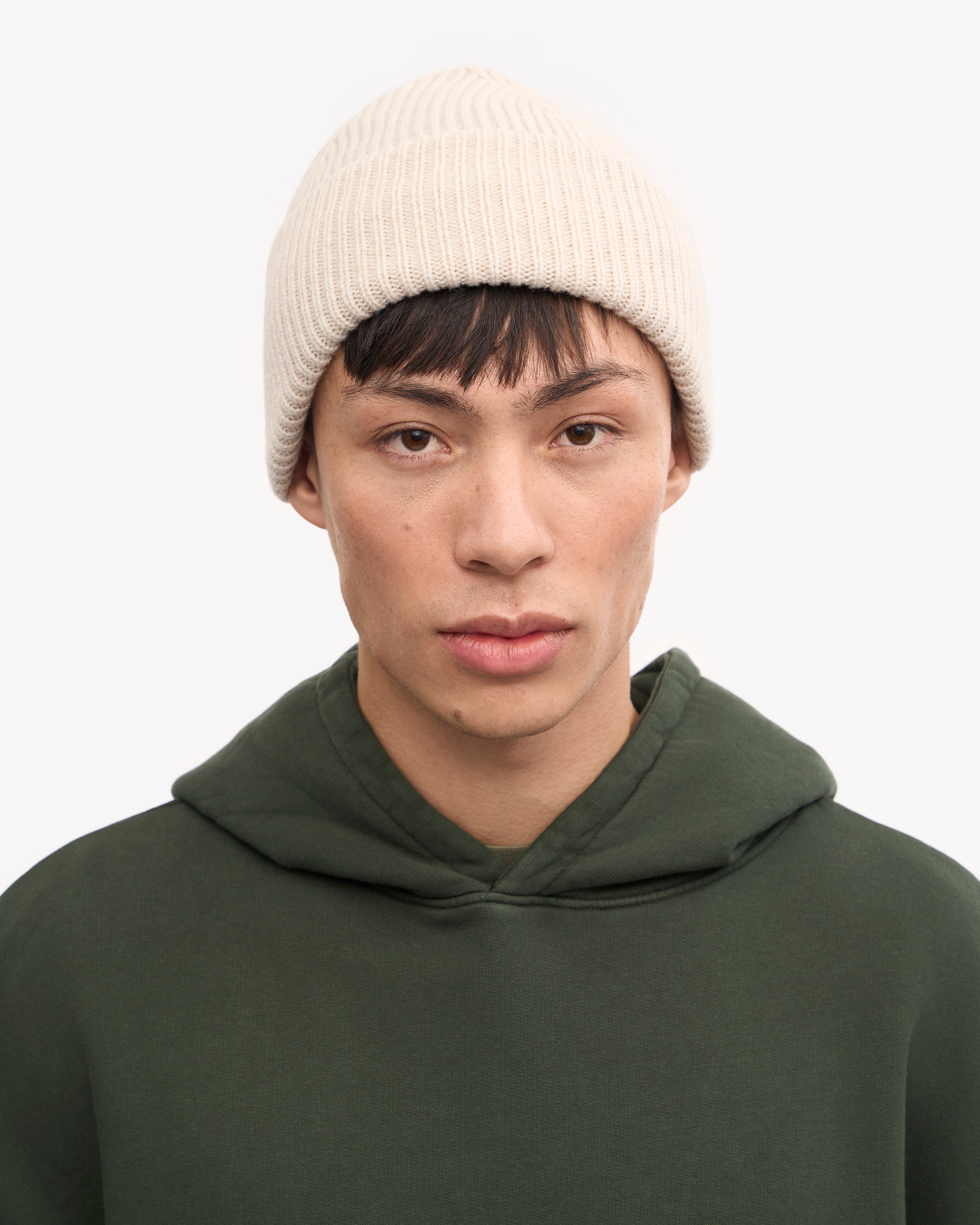 Premium Merino Wool Beanie Hat for Men & Women - Soft & Warm Winter Knit Cap in Ivory White - Ideal for Skiing, Hiking & Outdoor Activities