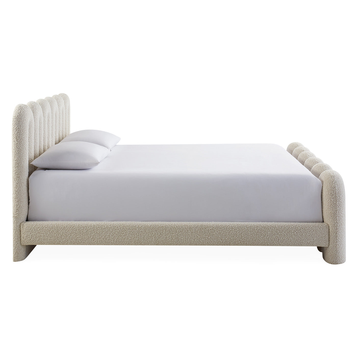 Serpentine Bed - Modern Wavy Design Queen Size Bed Frame for Bedroom | Perfect for Contemporary Home Decor & Guest Rooms