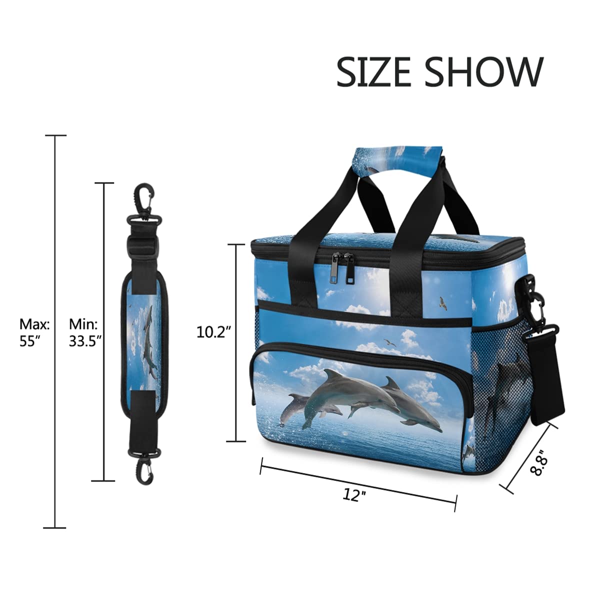 AUUXVA OMBRA Large Insulated Cooler Bag - Leakproof, Waterproof Camping & Picnic Cooler Tote for Outdoor, Beach, Lunch & Travel | Perfect for Camping Trips, Beach Days, Work Lunches & Tailgating