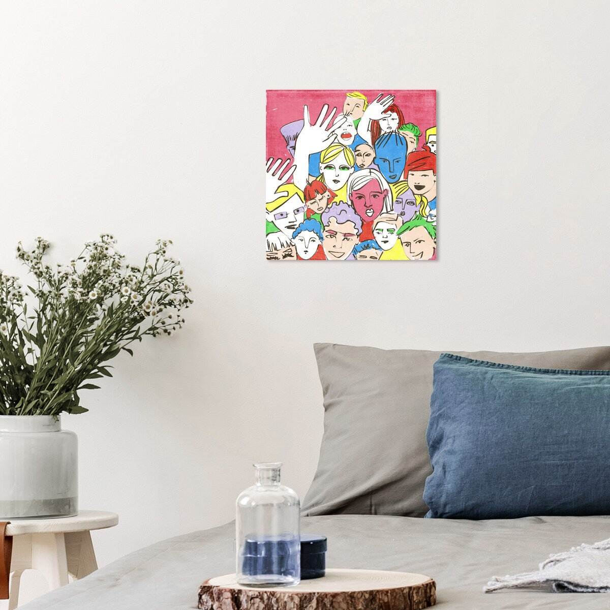 Modern Pink Canvas Wall Art Print - Concert Theme Decor for Living Room, Bedroom & Office | Music Lover Gift, Home Aesthetic