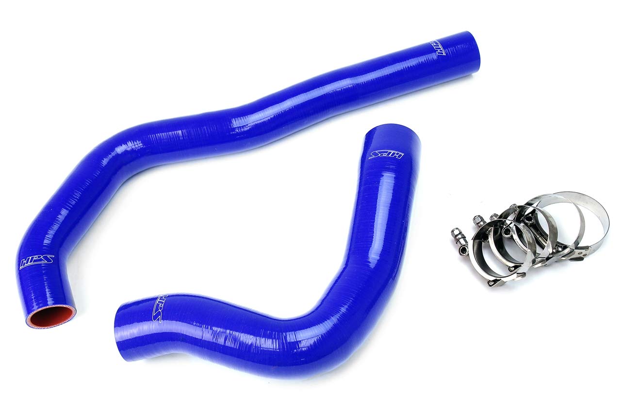 HPS 57-1222-BLUE High Performance Blue Silicone Radiator Coolant Hose Kit - Compatible with Most Vehicles - Perfect for Car Engine Cooling System Upgrades & Maintenance