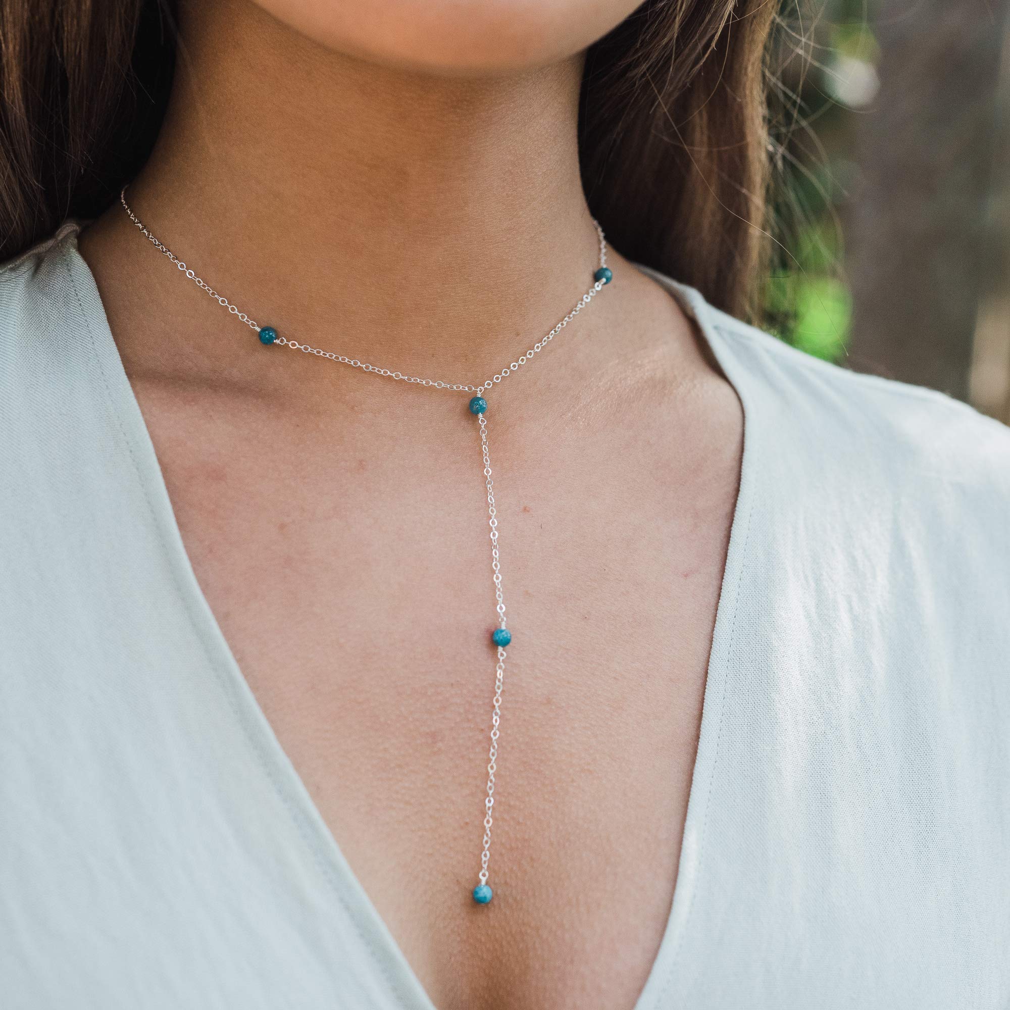 Elegant Apatite Sterling Silver Y Necklace for Women | Perfect for Everyday Wear & Special Occasions