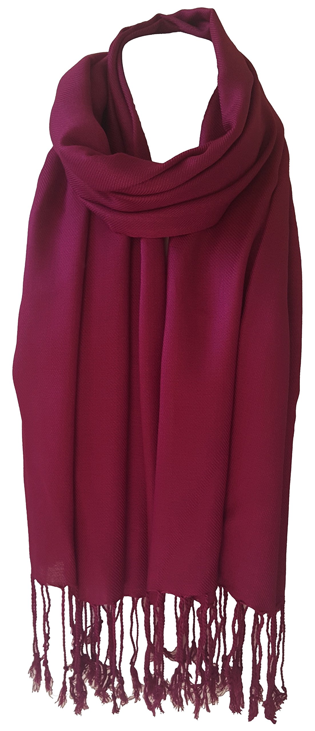 Unisex Plain Pashmina Scarf Shawl Wrap - 100% Viscose Soft Lightweight Stole for Women & Men - Winter Fashion Accessory for Office, Travel & Special Occasions