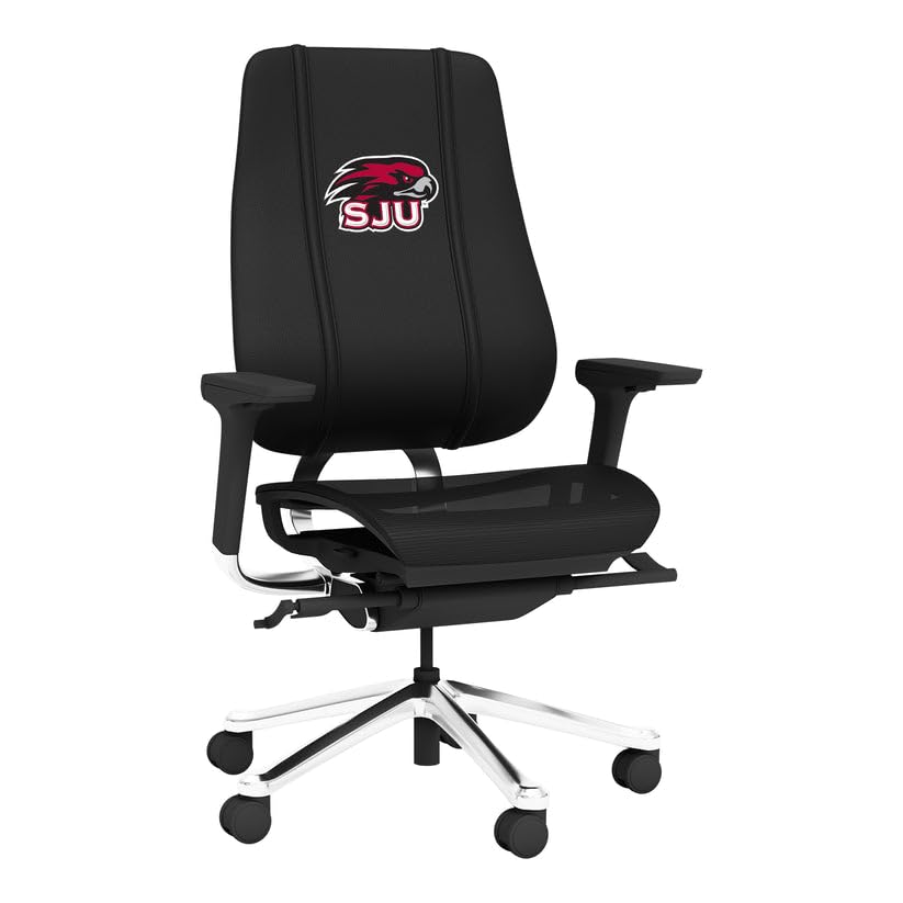 PhantomX Black Mesh Gaming Chair with St Josephs Hawks Embroidered Logo - Ergonomic Office & Esports Chair for PC Gaming, Streaming, and Home Office Setup