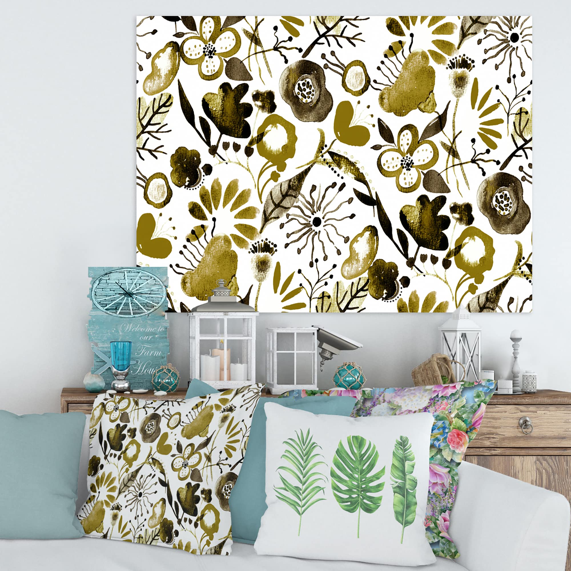 DesignQ Vibrant Wildflowers II - Modern Canvas Wall Art for Living Room, Bedroom & Office Decor