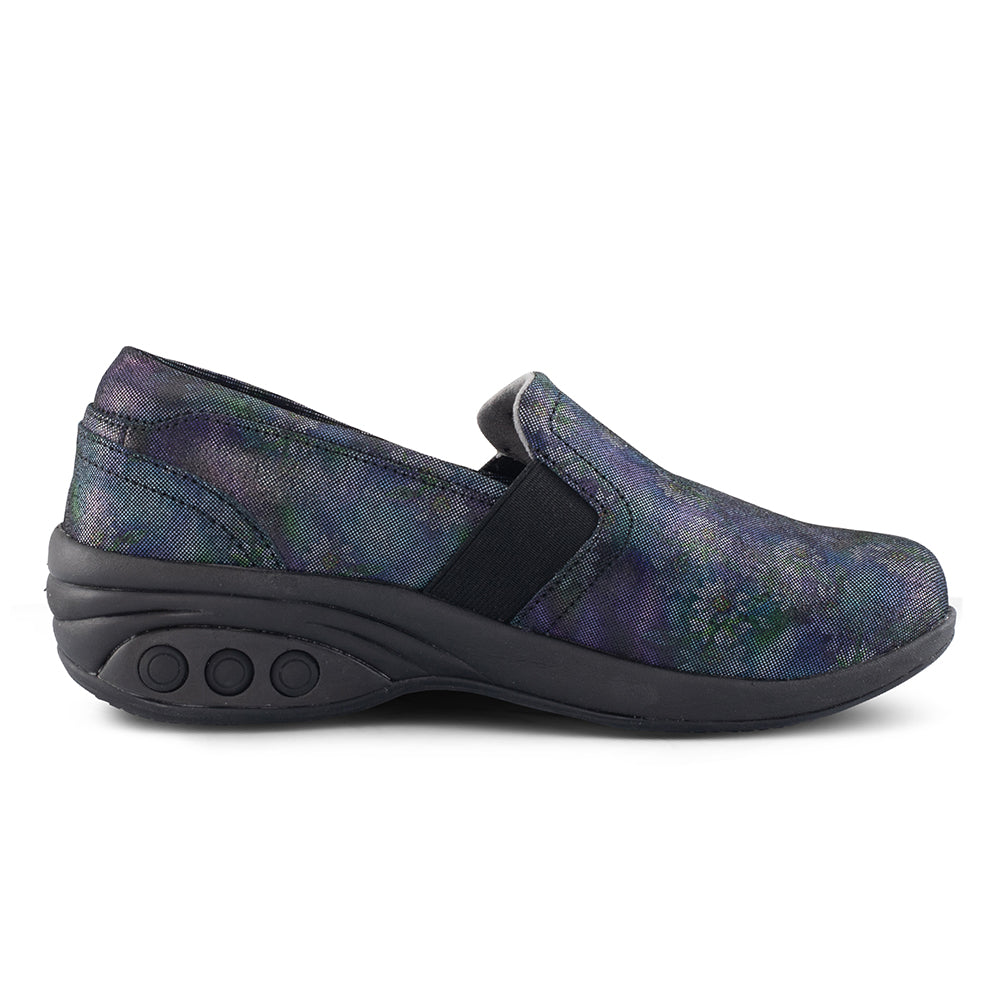 Annie Women's Slip-Resistant Leather Slip-On Loafers - Comfortable Work Shoes for Nurses, Waitresses & Healthcare Professionals