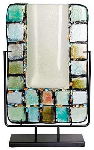 8-61062 Large Rectangular Glass Vase 18x12 Inches - Modern Home Decor for Living Room, Wedding Centerpiece, Office Desk
